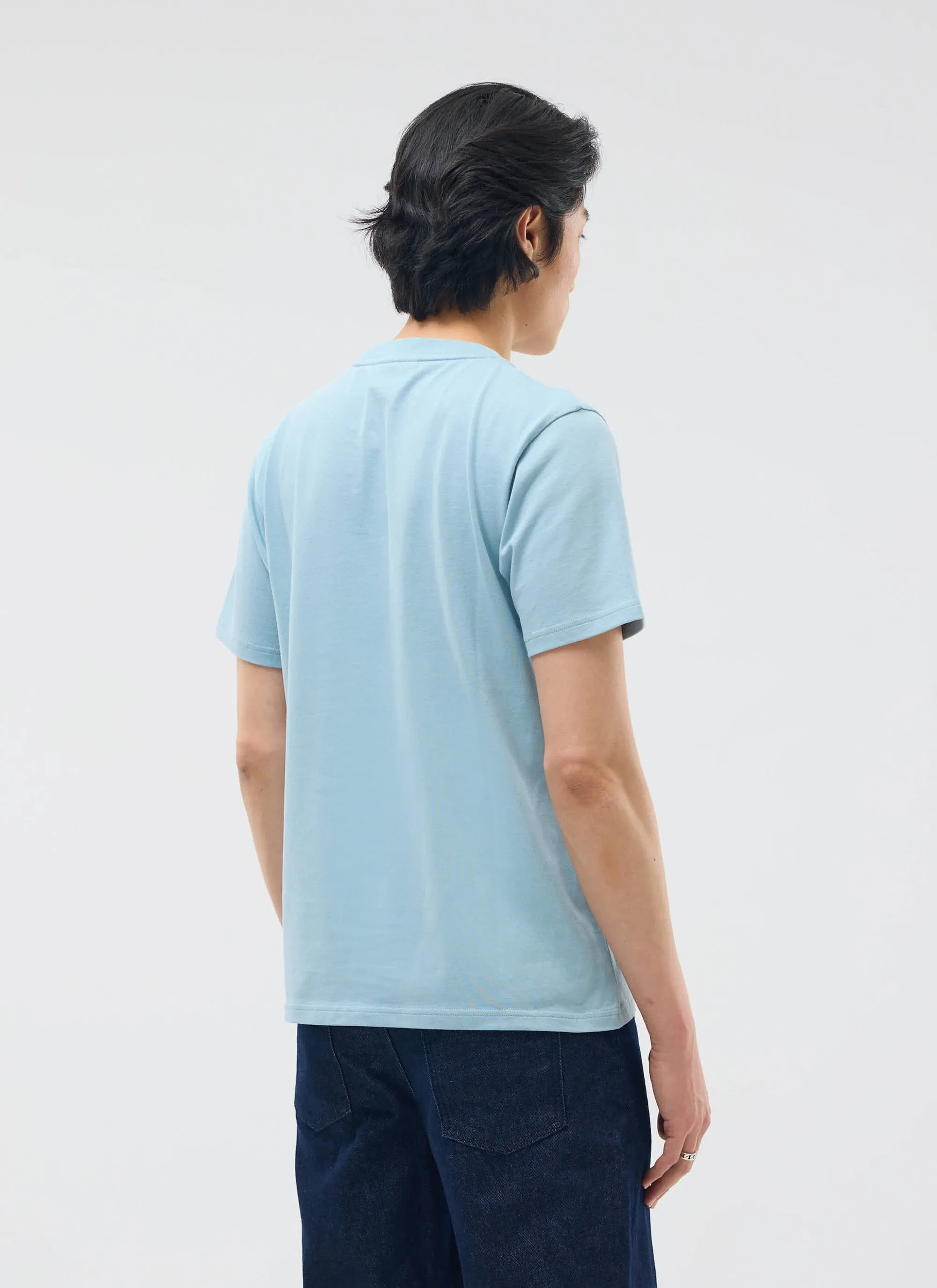 Perci Chainstitch T Shirt | Organic Cotton | Light Blue sold by Percival product image thumbnail 4