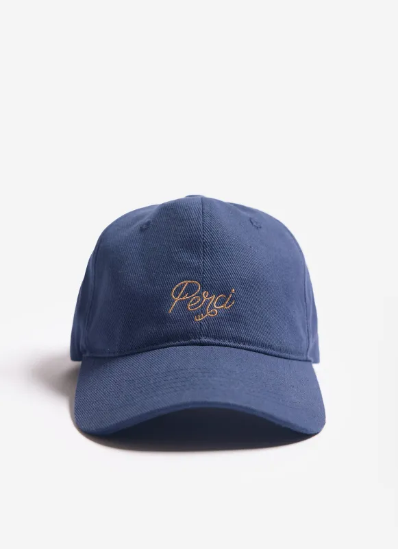 Perci Chainstitch Cap | Cotton | Navy sold by Percival