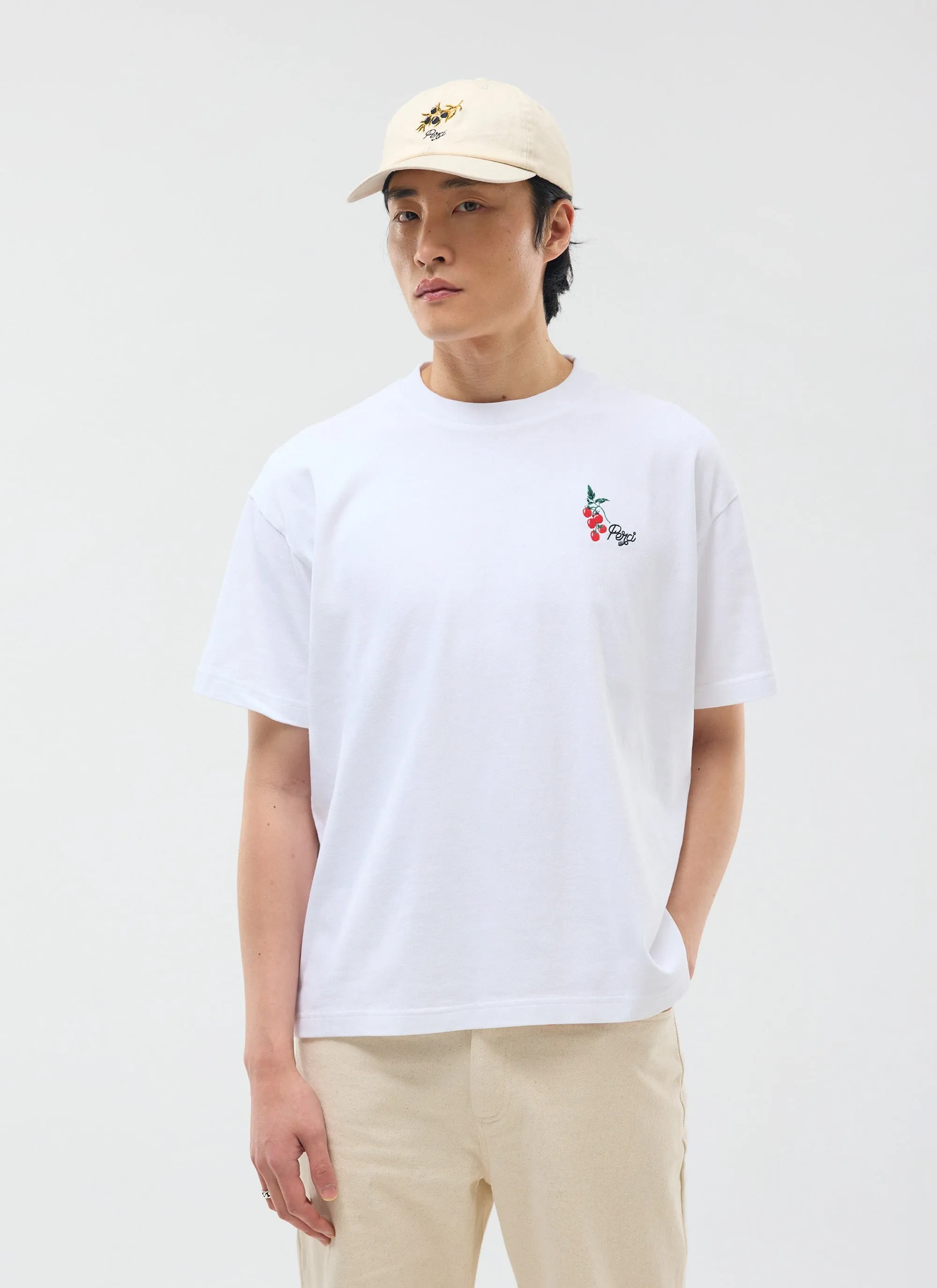 Pomodoro Oversized T Shirt | Organic Cotton | White sold by Percival product image thumbnail 3