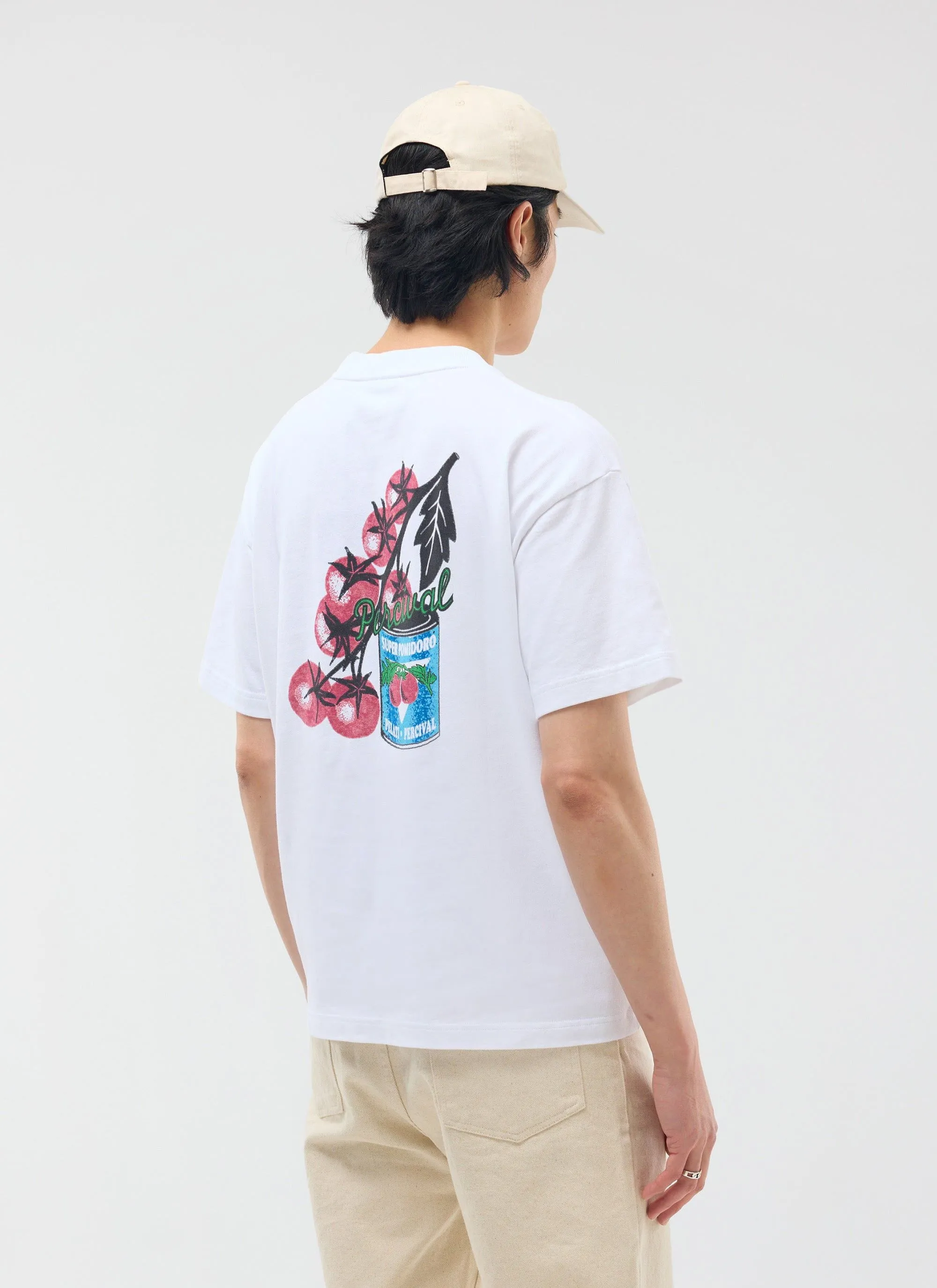 Pomodoro Oversized T Shirt | Organic Cotton | White sold by Percival product image thumbnail 4