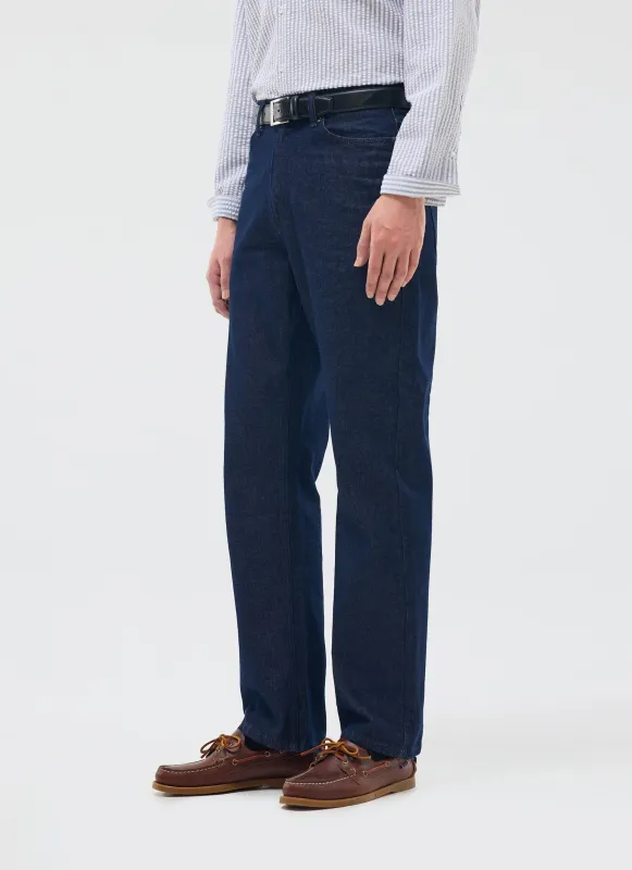 Straight Leg Denim Jeans | Cotton | Dark Wash Denim sold by Percival