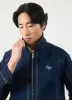 Calabria Harrington Jacket | Cotton | Navy sold by Percival