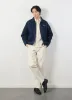 Calabria Harrington Jacket | Cotton | Navy sold by Percival