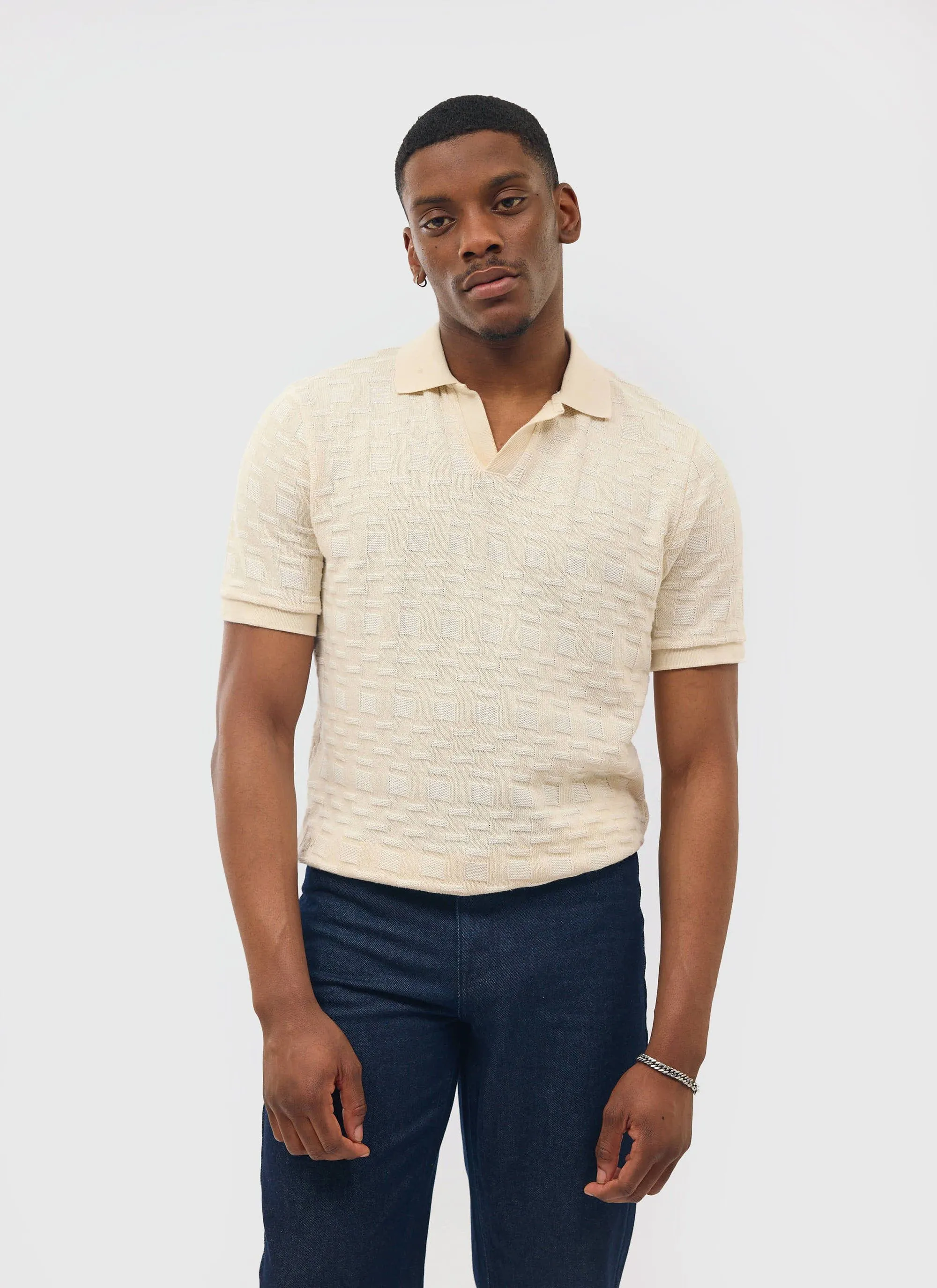 Deck Negroni Knitted Shirt | Cotton | Cream sold by Percival product image thumbnail 4