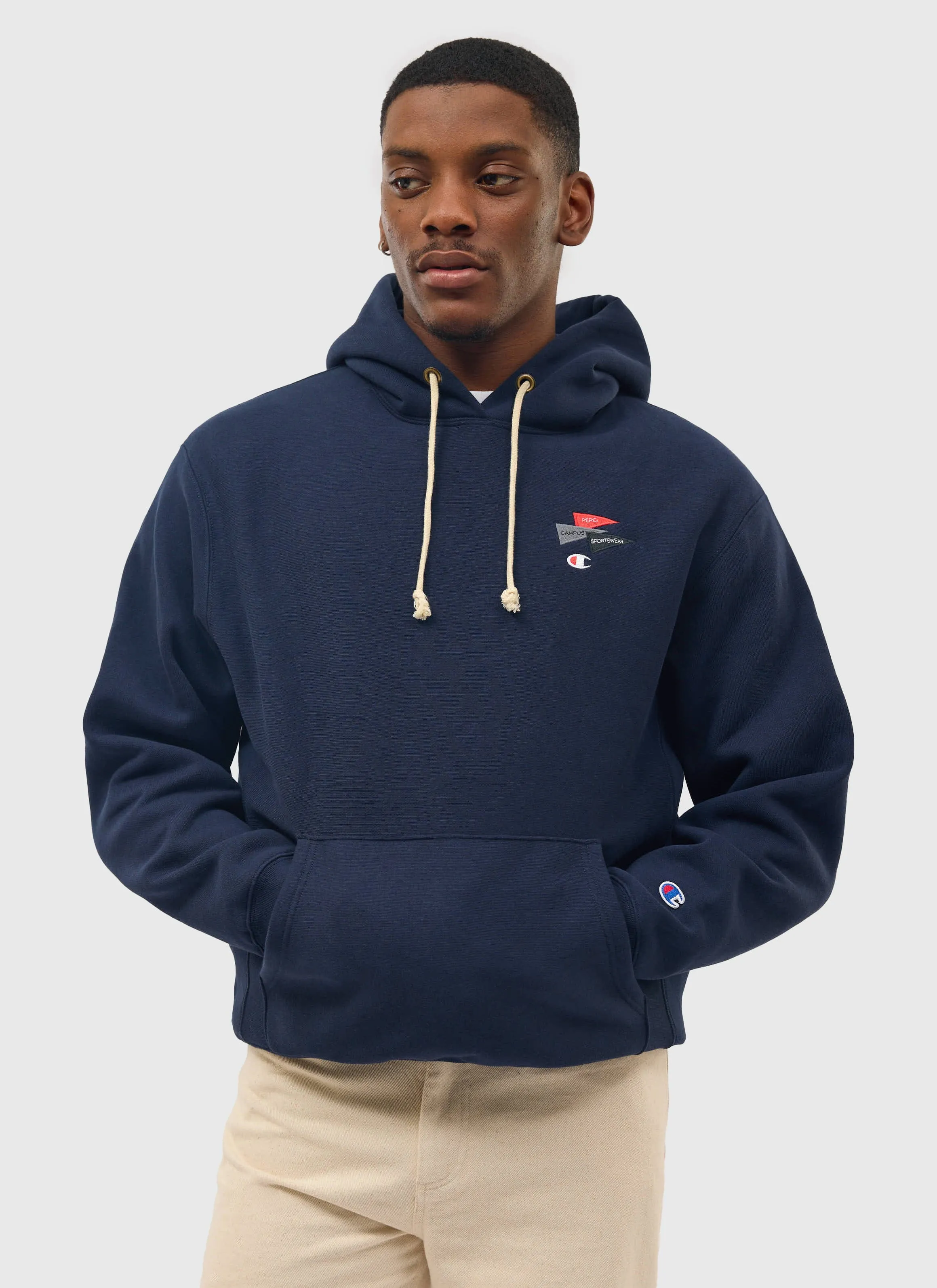 Campus Hoodie | Percival and Champion | Navy sold by Percival