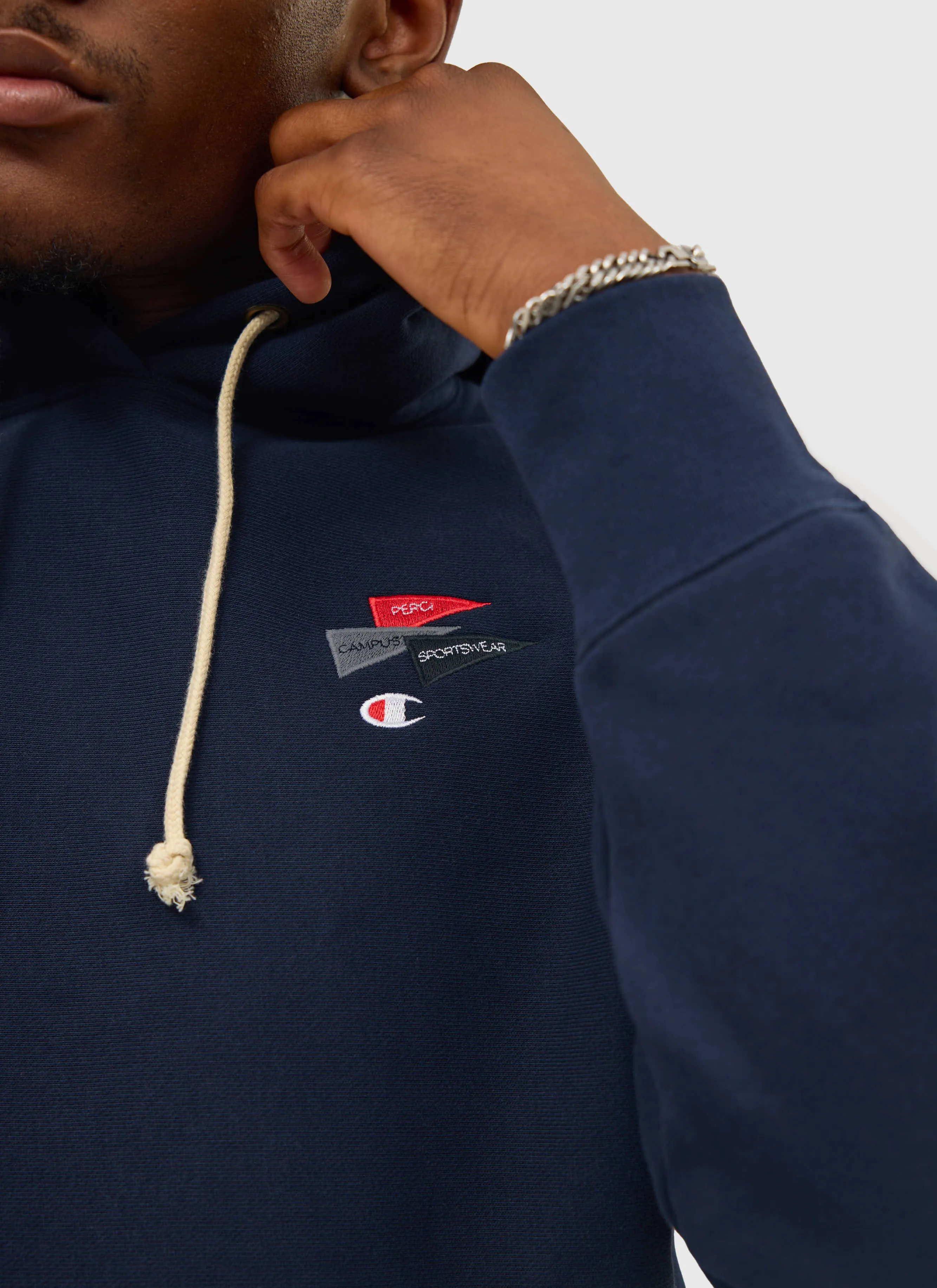 Campus Hoodie | Percival and Champion | Navy sold by Percival product image thumbnail 2