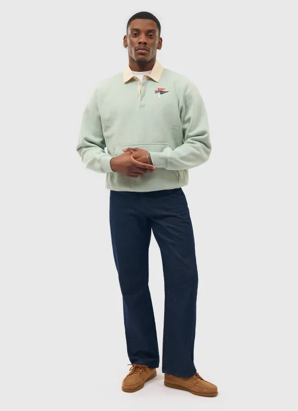 Campus Rugby Polo Sweatshirt | Percival and Champion | Sage sold by Percival