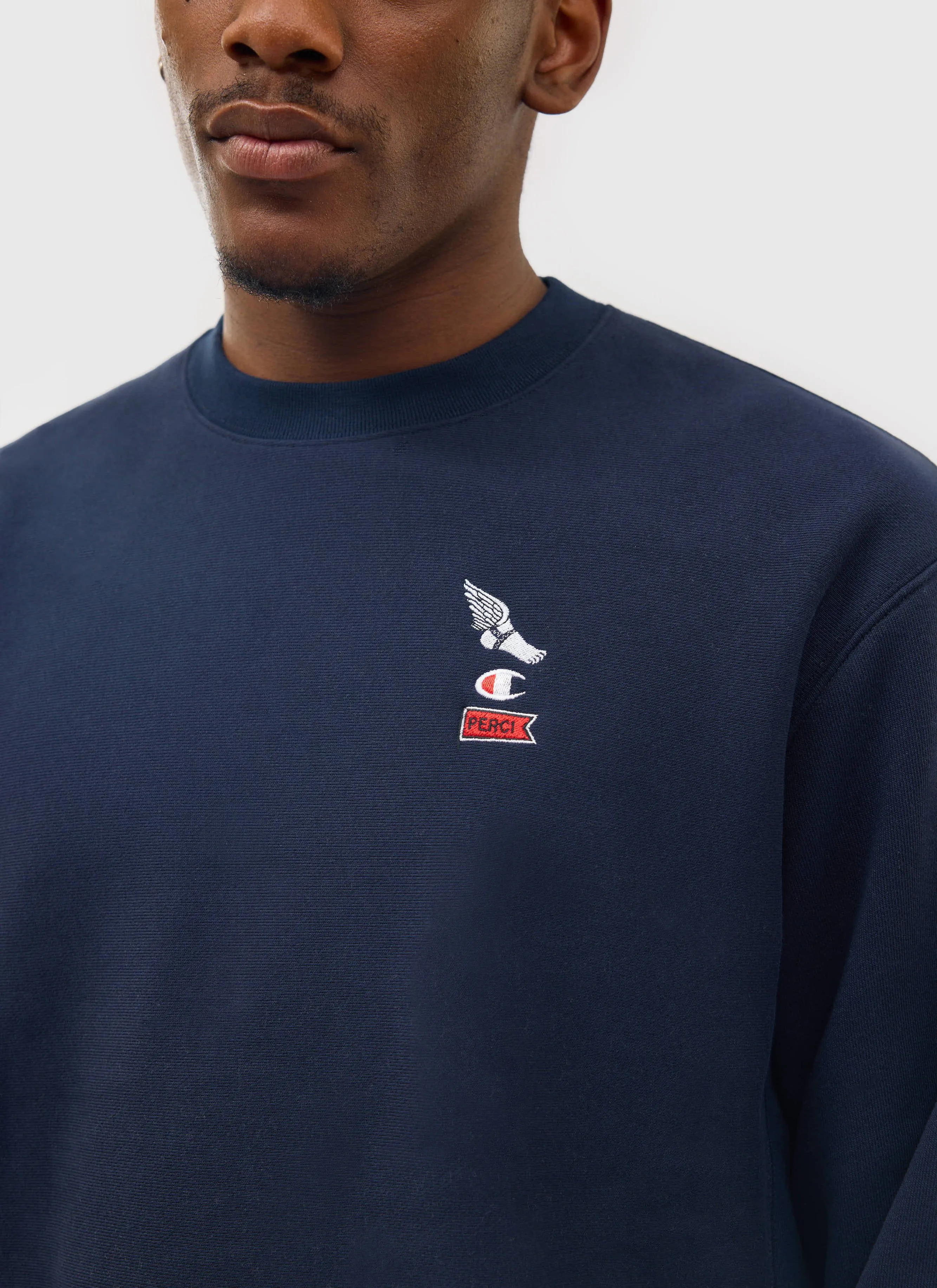 Wing Sweatshirt | Percival and Champion | Navy sold by Percival