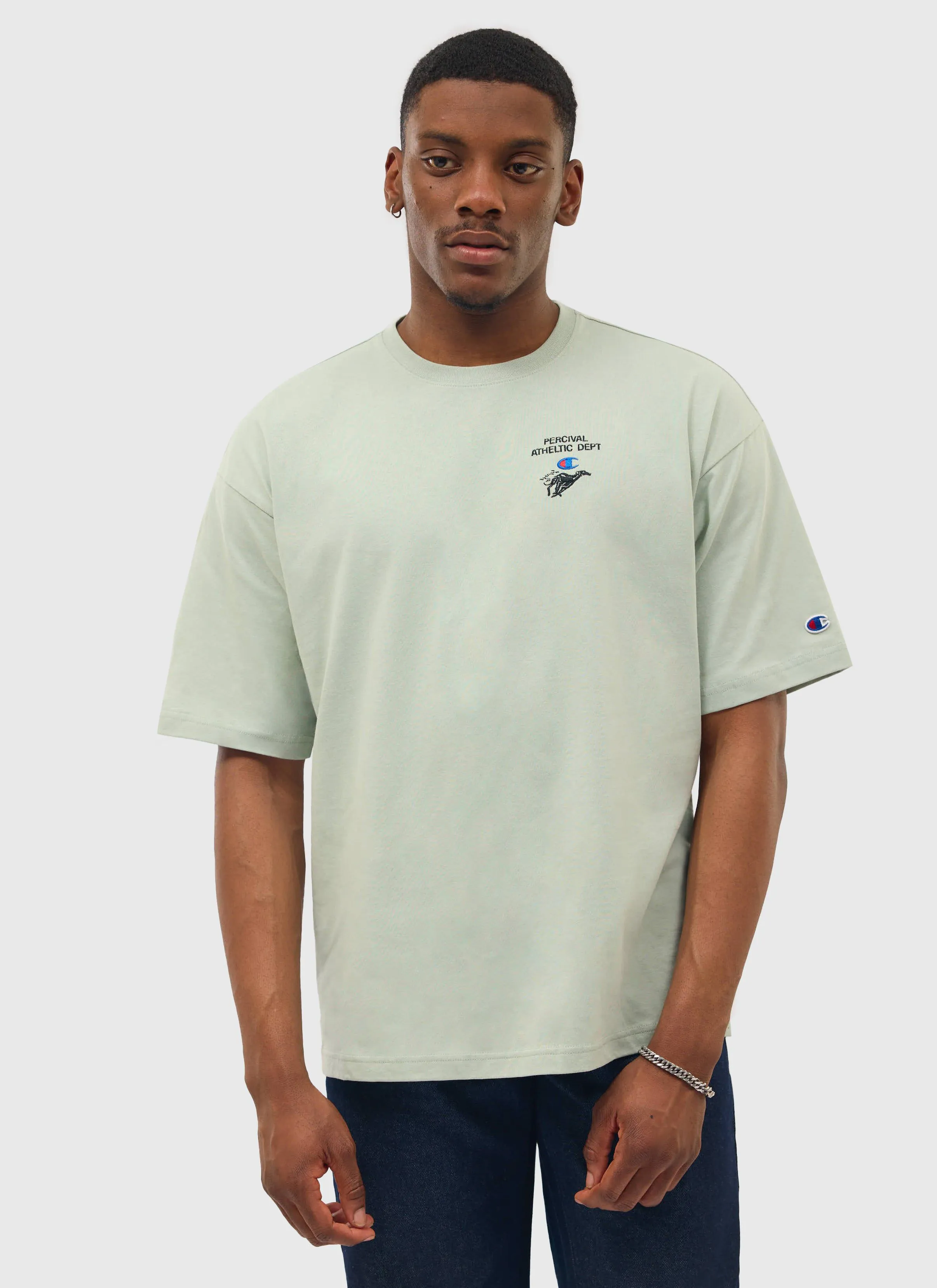 Speed Greyhound Oversized T Shirt | Percival and Champion | Cargo Olive sold by Percival product image thumbnail 2