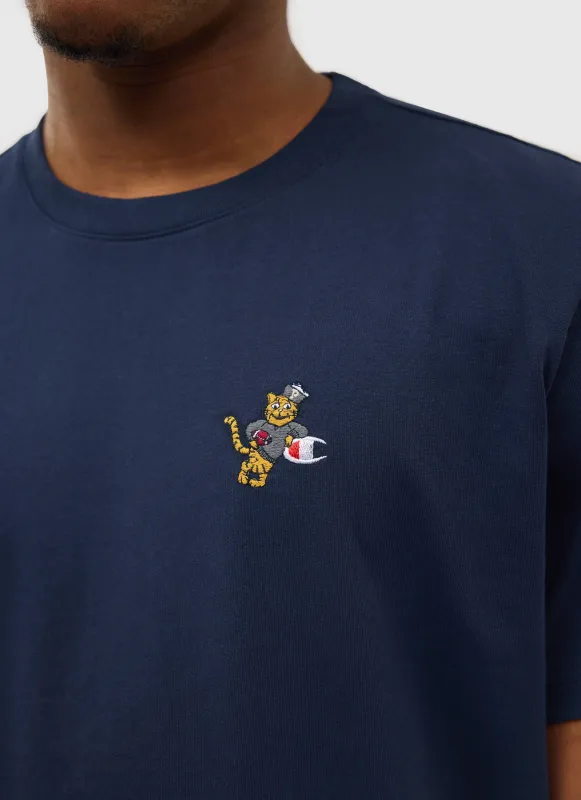 Tiger Mascot Regular Fit T Shirt | Percival and Champion | Navy sold by Percival