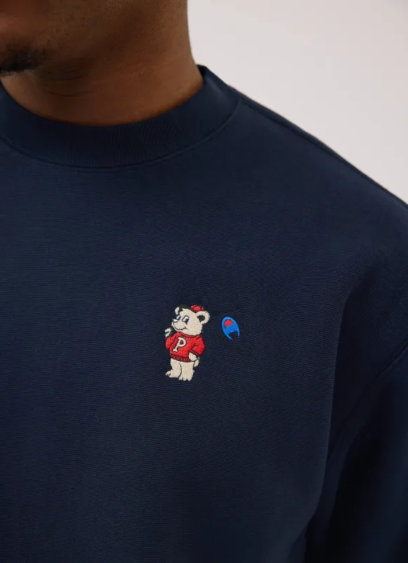 Bear Mascot Sweatshirt | Percival and Champion | Navy sold by Percival