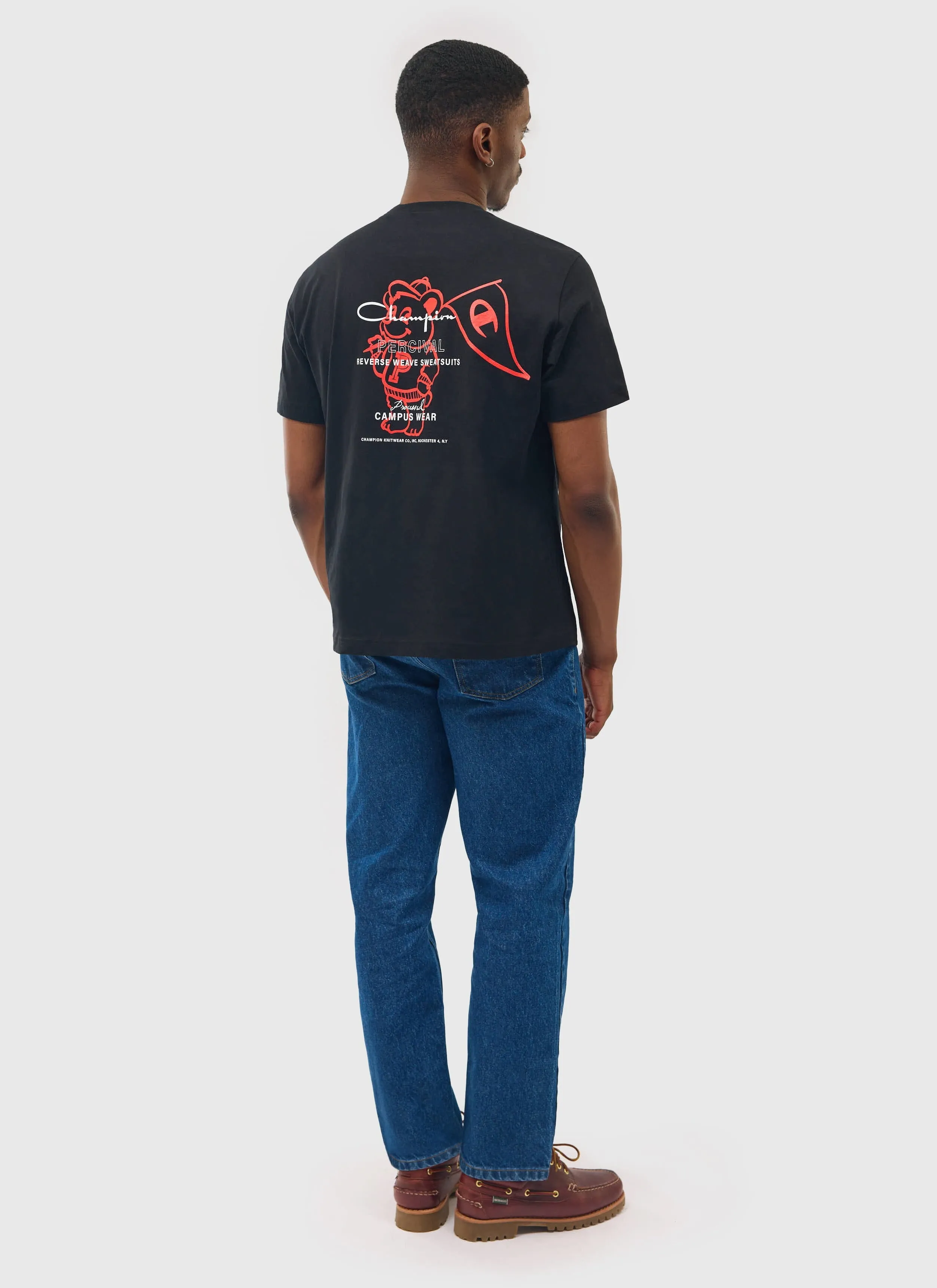 Bear Mascot Regular Fit T Shirt | Percival and Champion | Black sold by Percival product image thumbnail 2