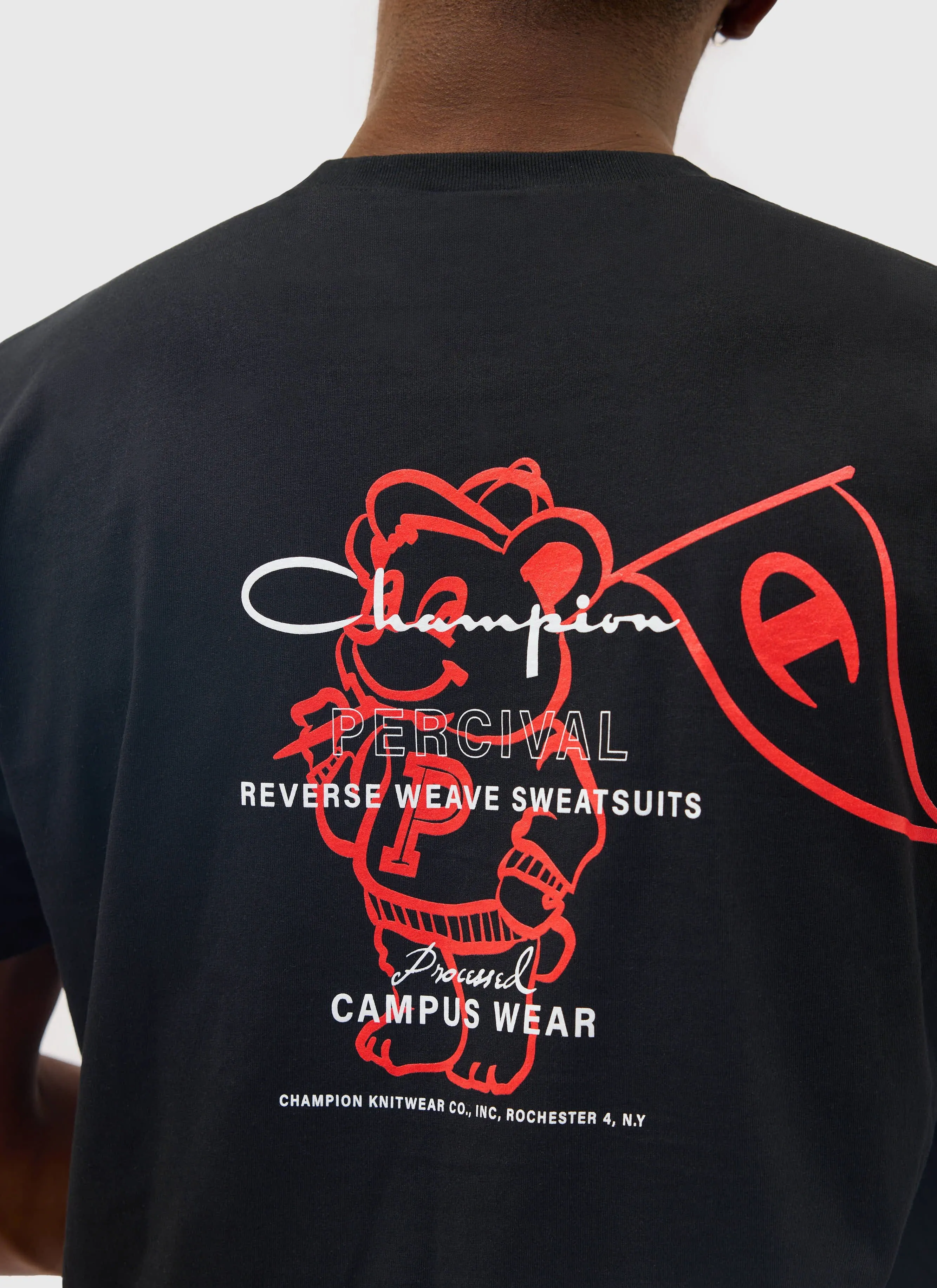 Bear Mascot Regular Fit T Shirt | Percival and Champion | Black sold by Percival product image thumbnail 5