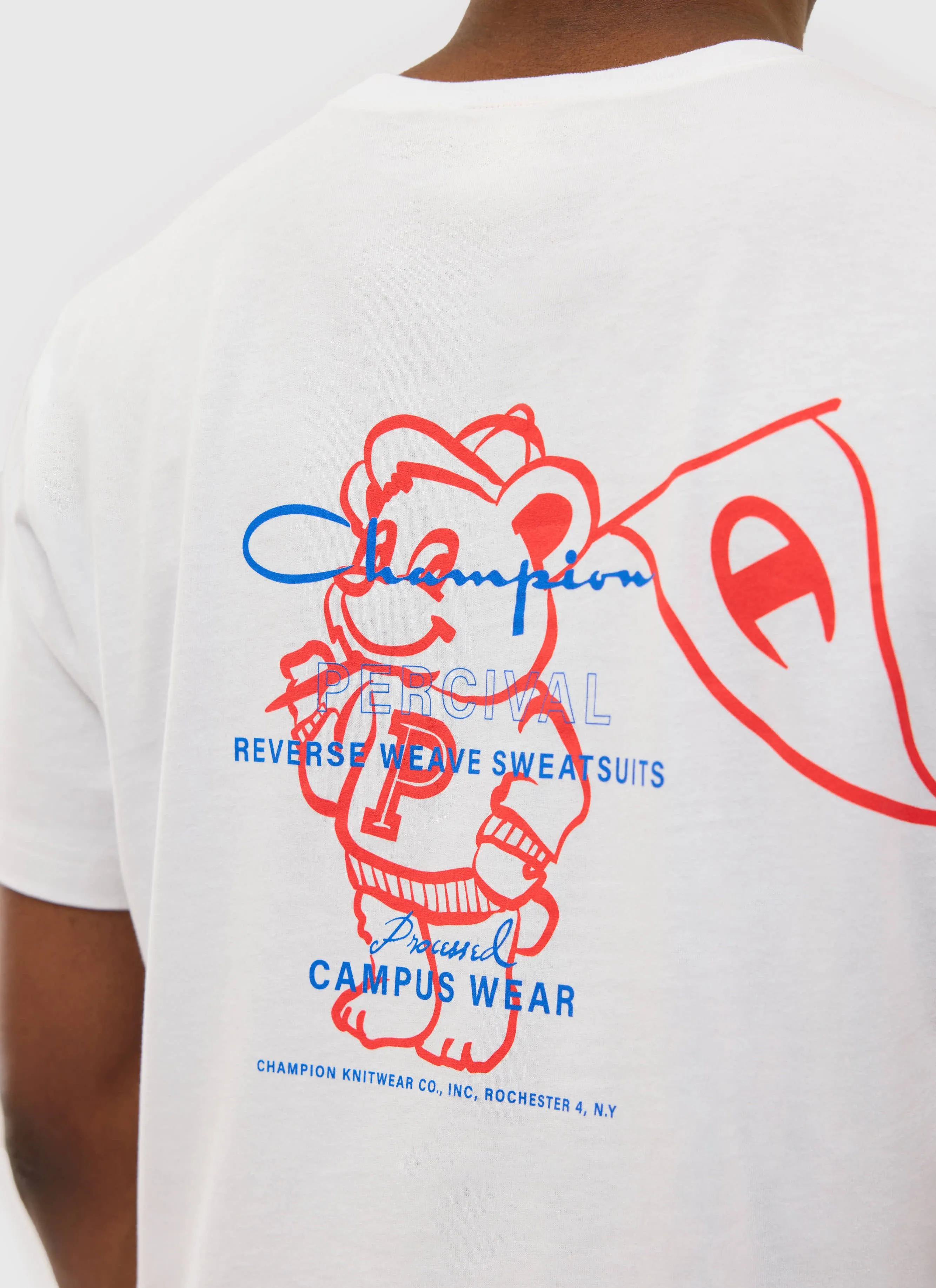 Bear Mascot Regular Fit T Shirt | Percival and Champion | White sold by Percival product image thumbnail 4