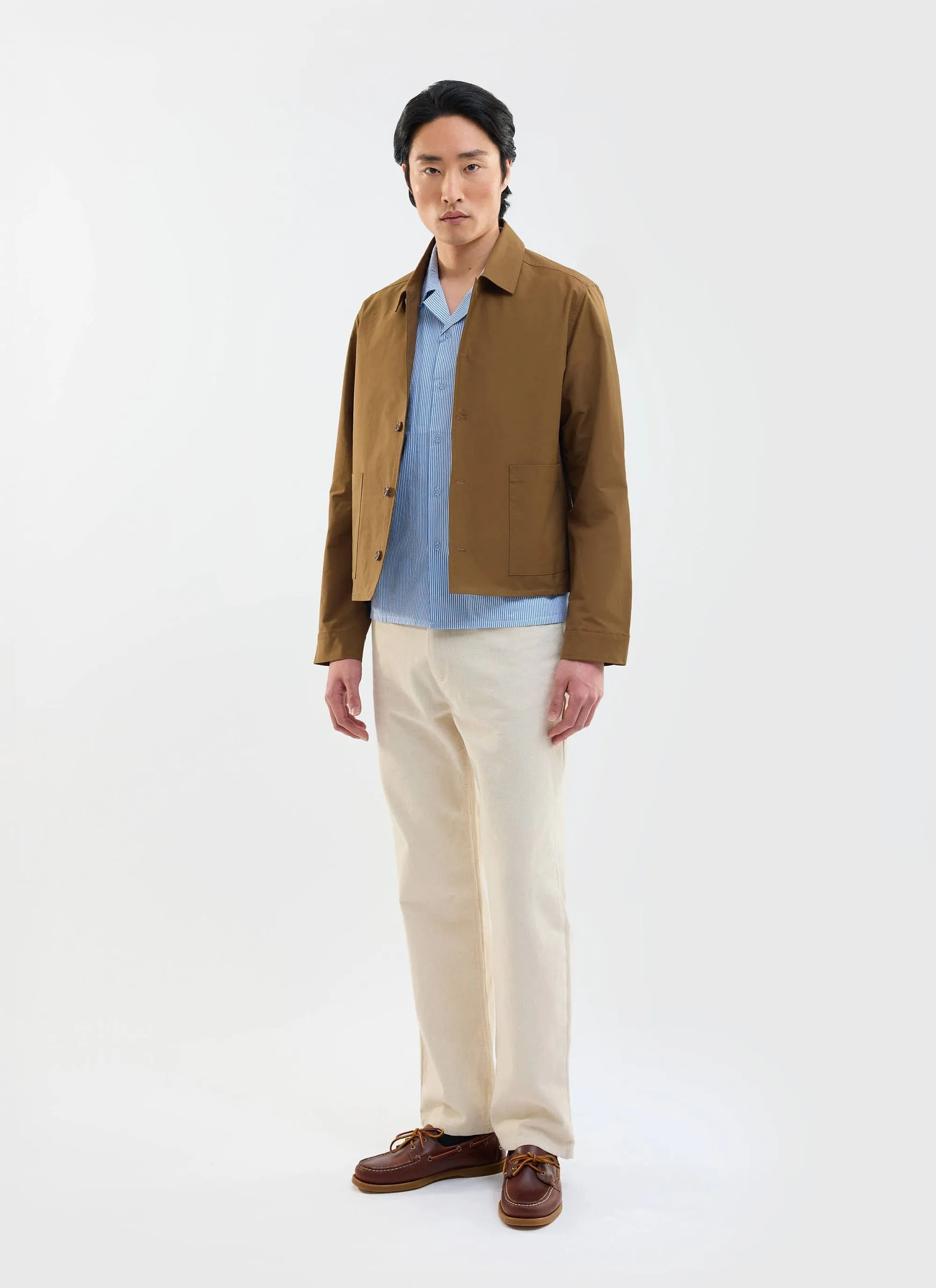 Boxy Cropped Pocket Overshirt | Brown sold by Percival product image thumbnail 2