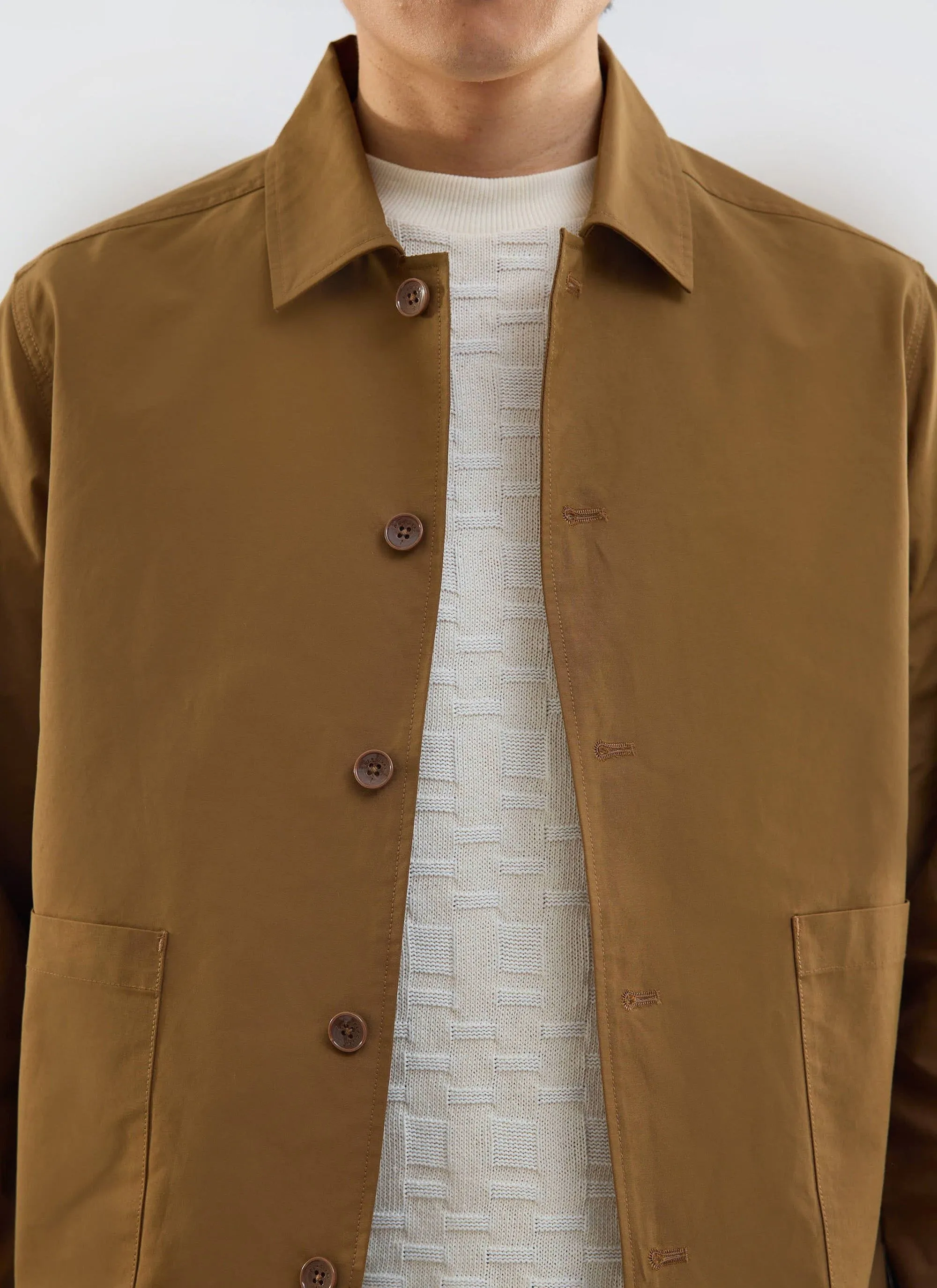 Boxy Cropped Pocket Overshirt | Brown sold by Percival product image thumbnail 4