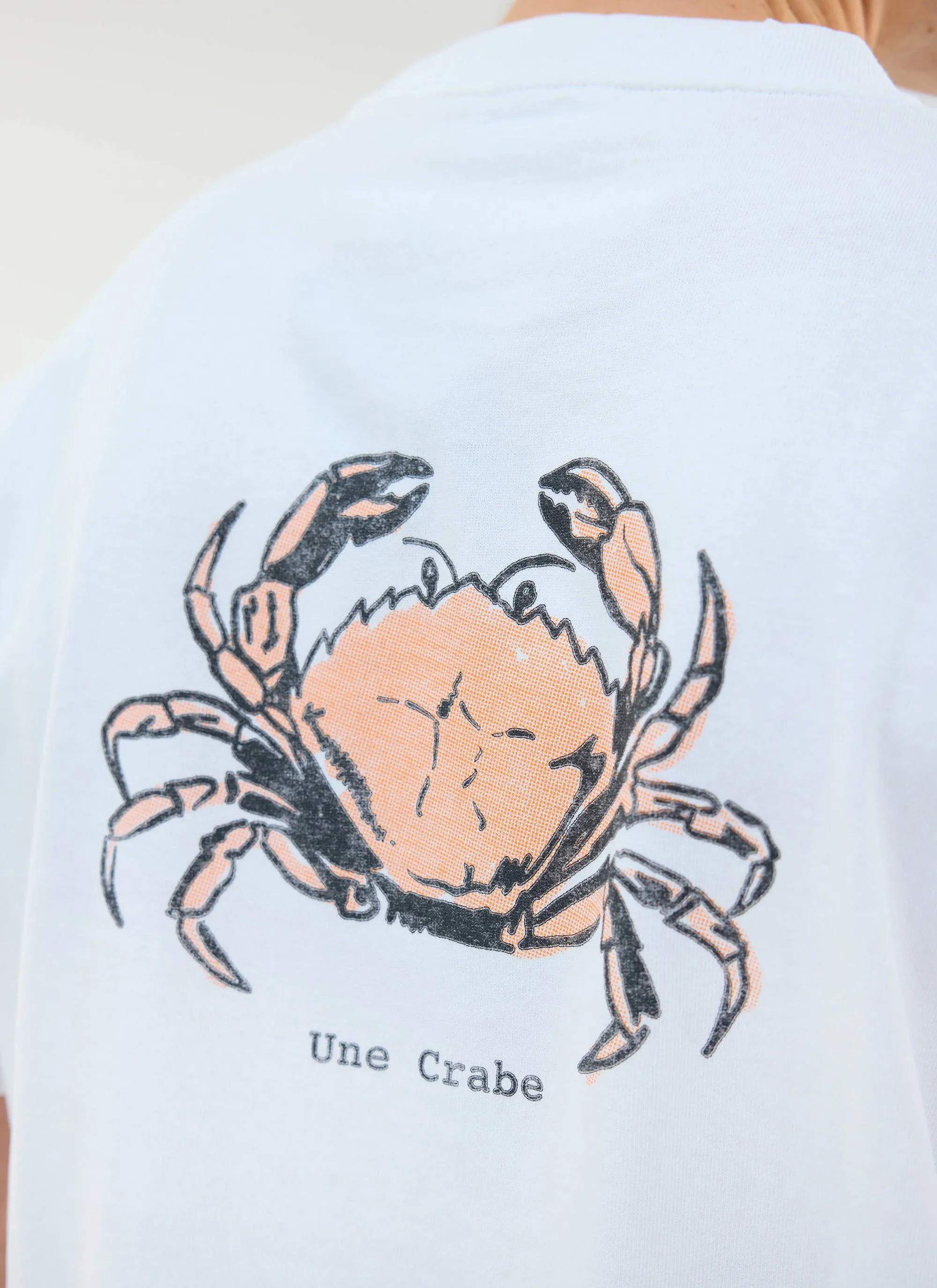 Une Crab Oversized T Shirt | Organic Cotton | White sold by Percival
