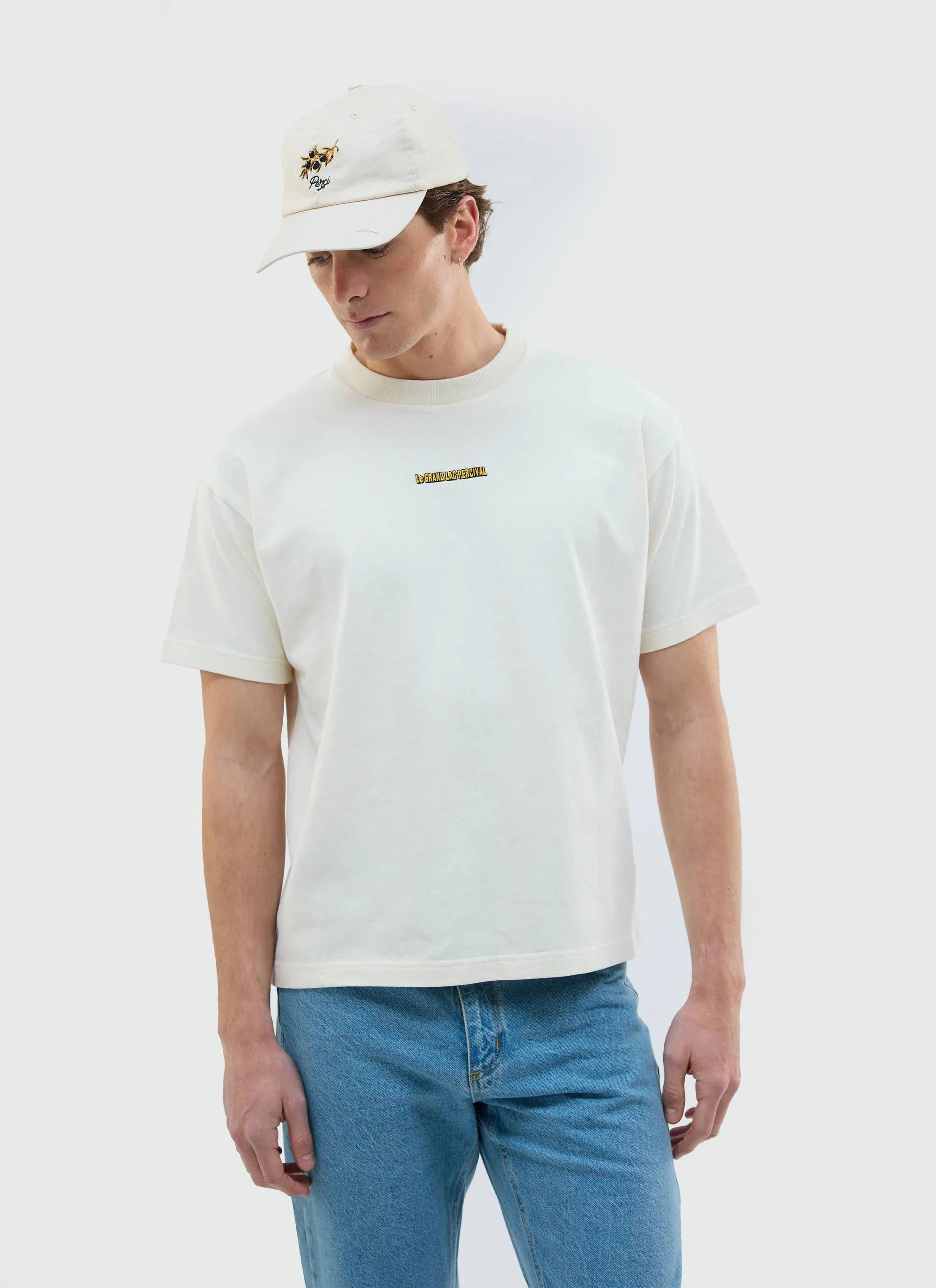 Sailing Boat Oversized T Shirt | Organic Cotton | Ecru sold by Percival product image thumbnail 3