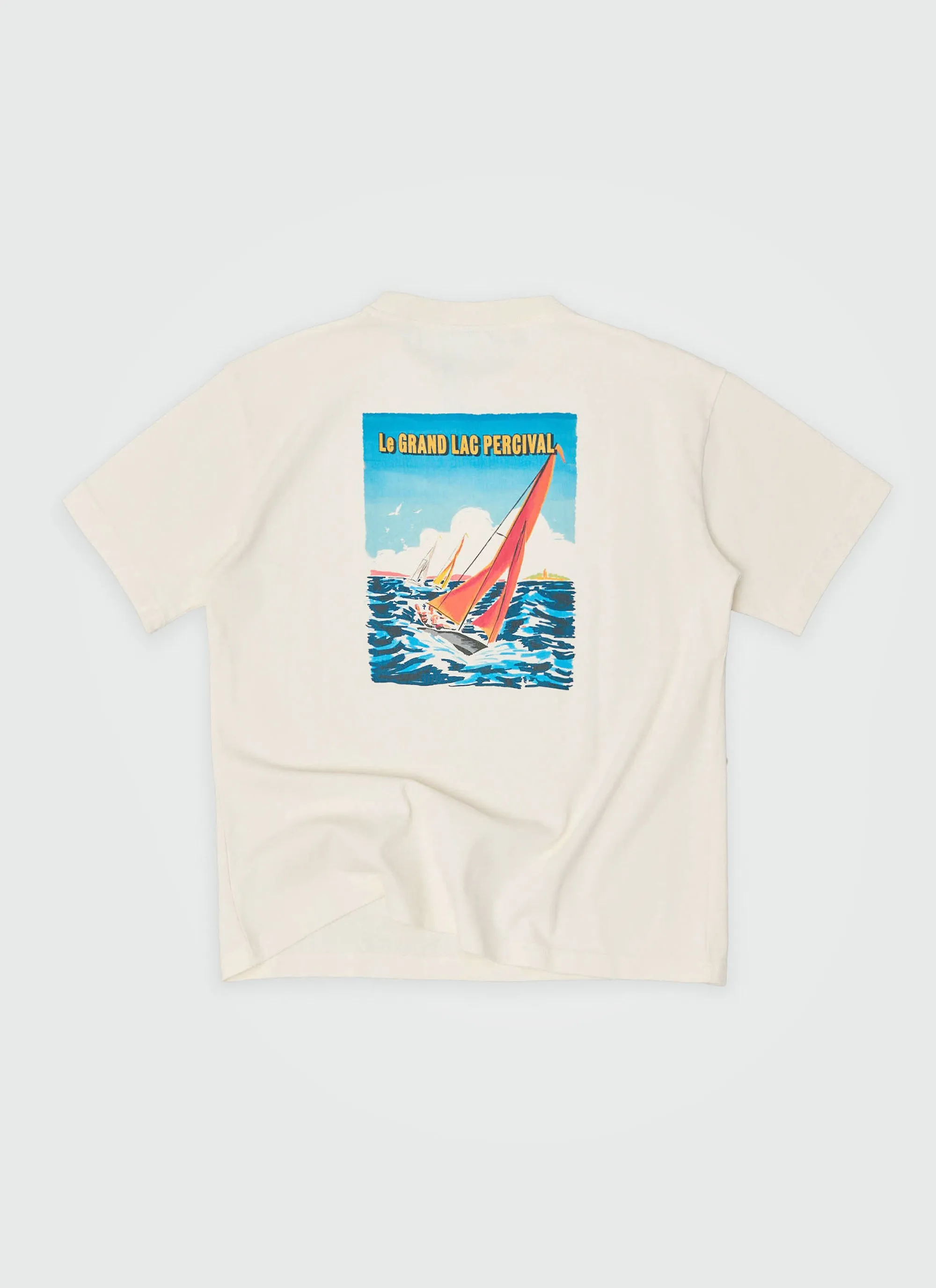 Sailing Boat Oversized T Shirt | Organic Cotton | Ecru sold by Percival product image thumbnail 4