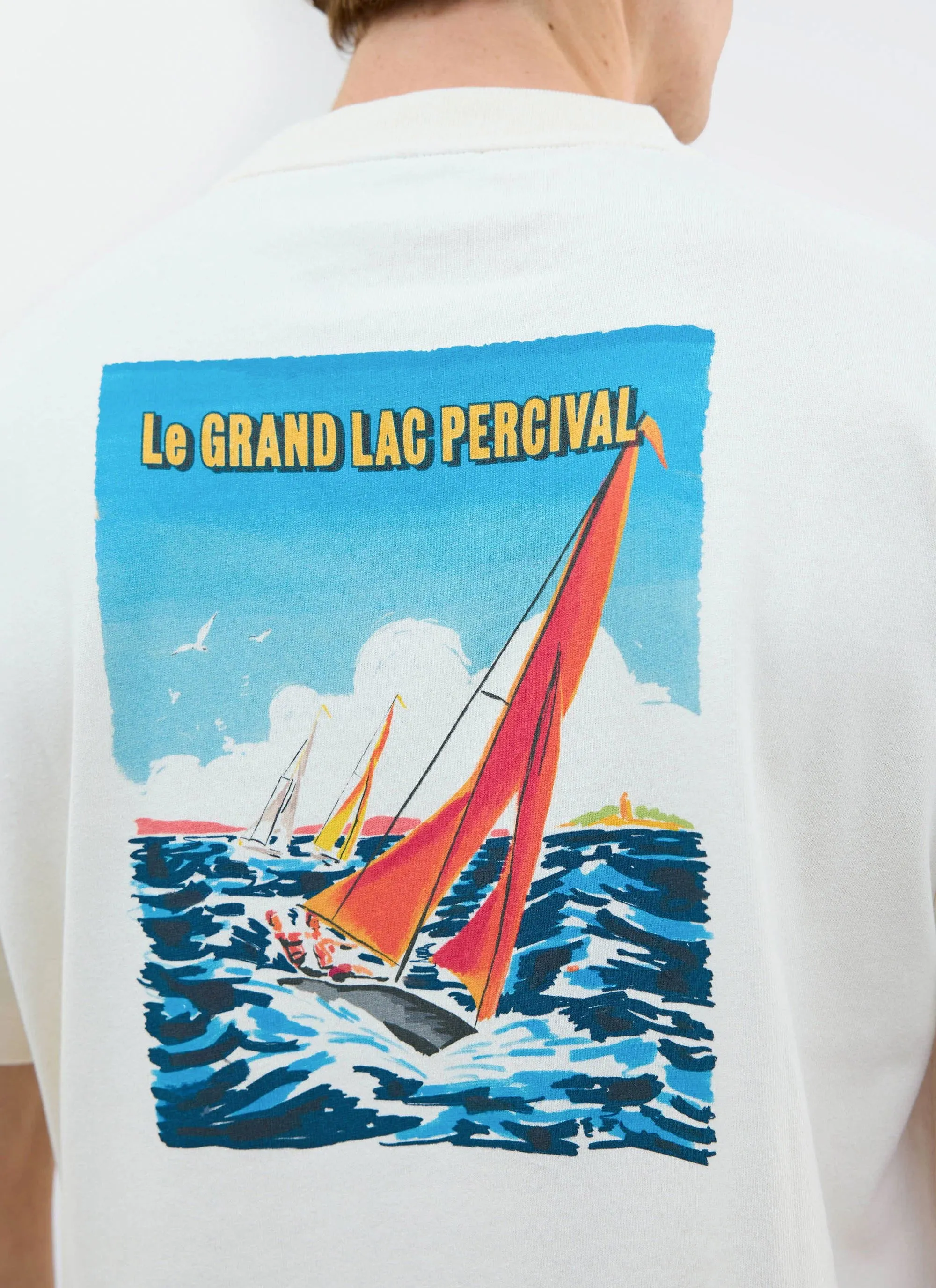 Sailing Boat Oversized T Shirt | Organic Cotton | Ecru sold by Percival