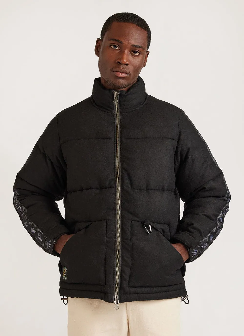Puffer Jacket | Wool Melton | Black sold by Percival