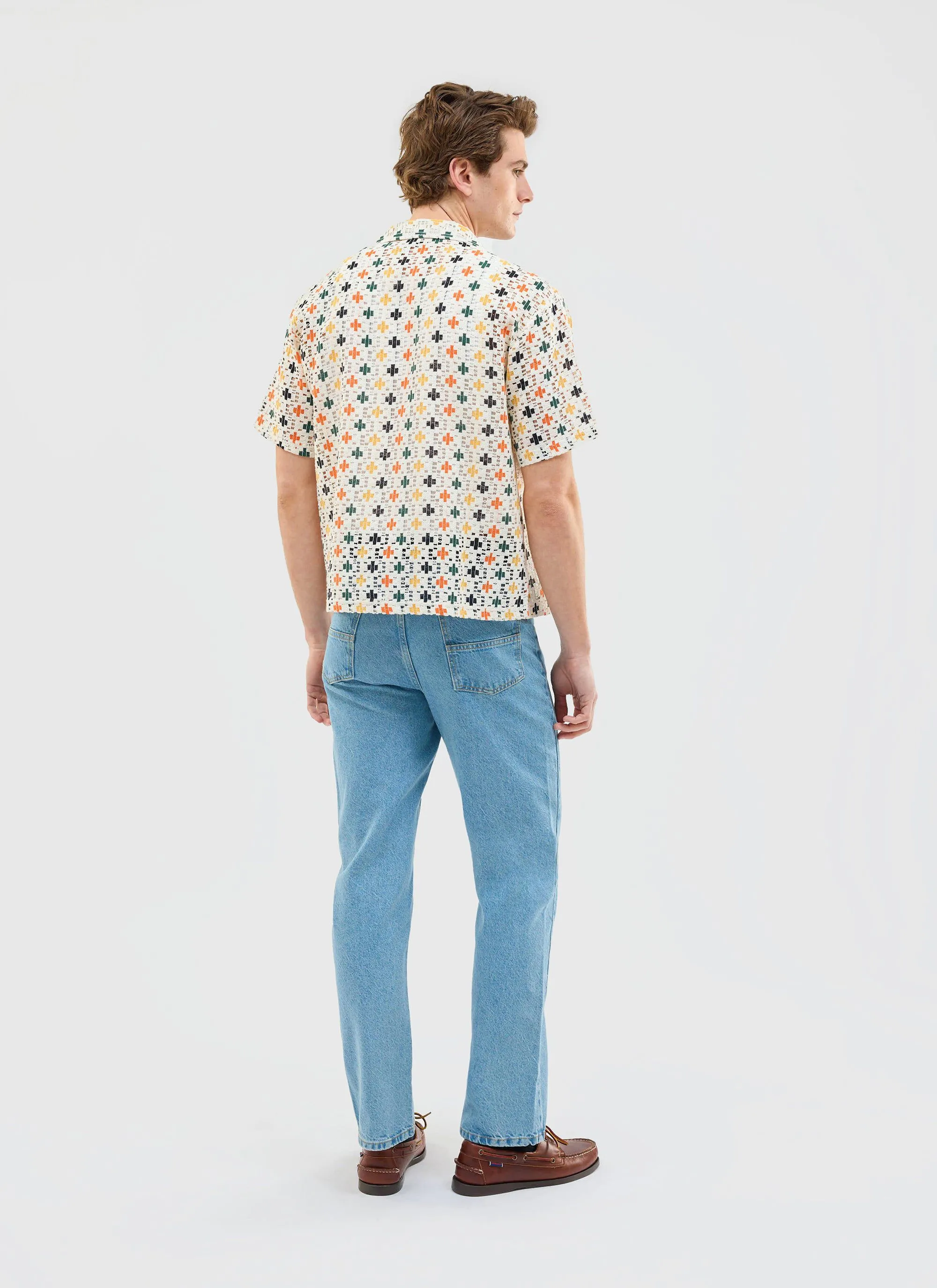 Bailing Crochet Cuban Shirt | Multi sold by Percival product image thumbnail 4