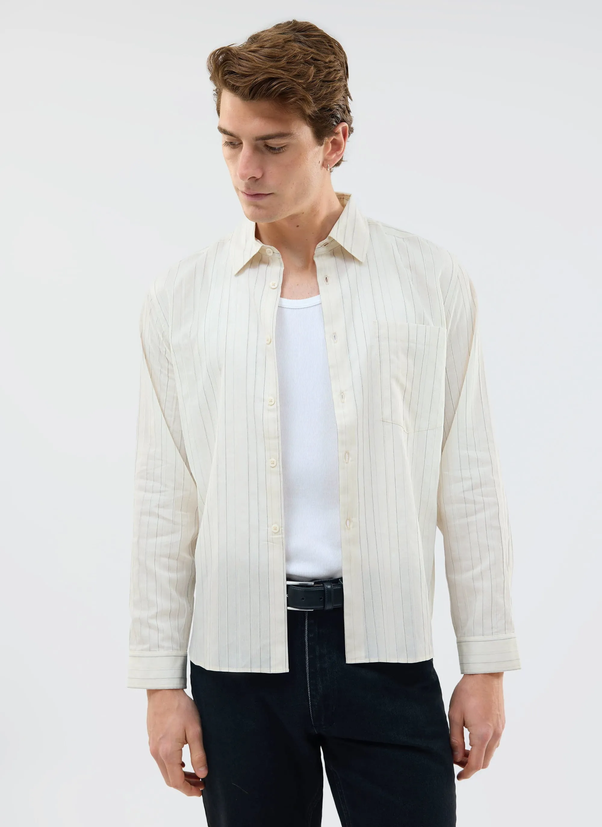 Lorenzo Pearce Shirt | Ecru sold by Percival product image thumbnail 5
