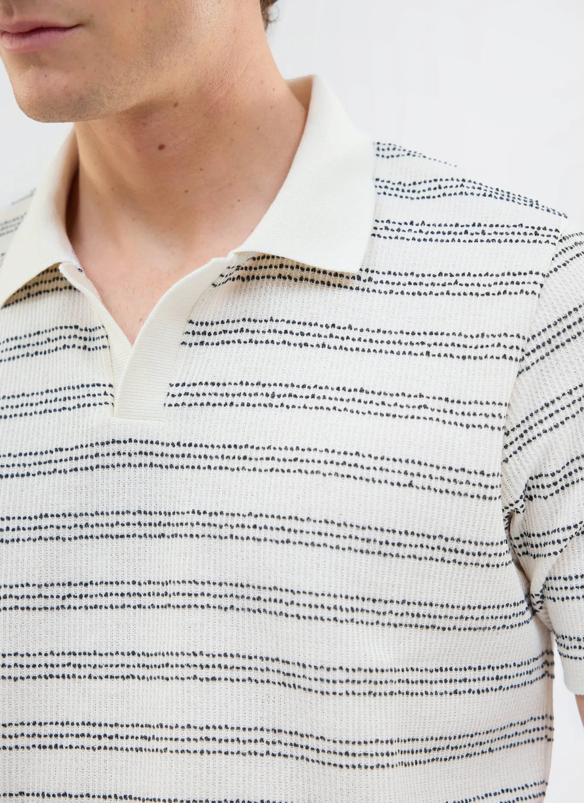 Laurent Polo | Cotton | Cream Stripe sold by Percival product image thumbnail 2