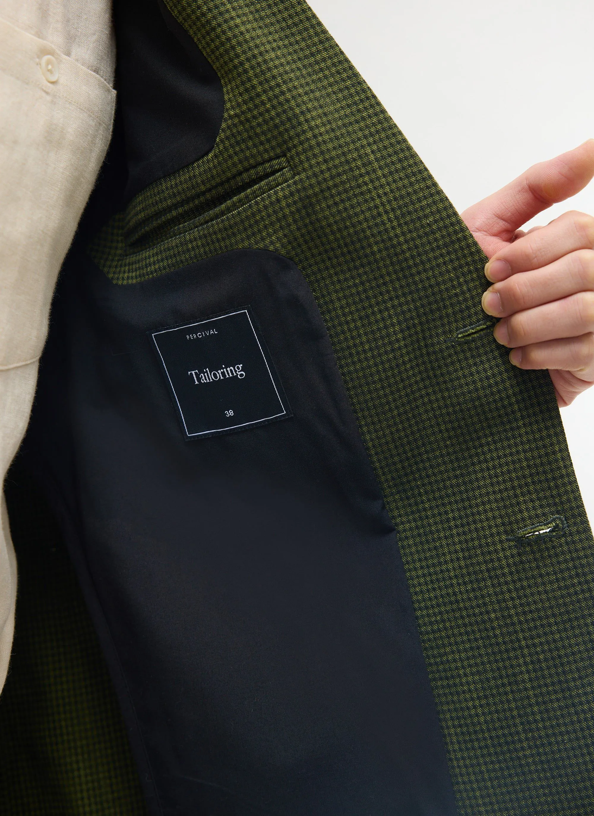 Relaxed Tailored Blazer | Micro Check | Forest sold by Percival product image thumbnail 5