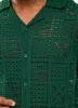 Crochet Groundsman Shirt | Cotton | Forest sold by Percival
