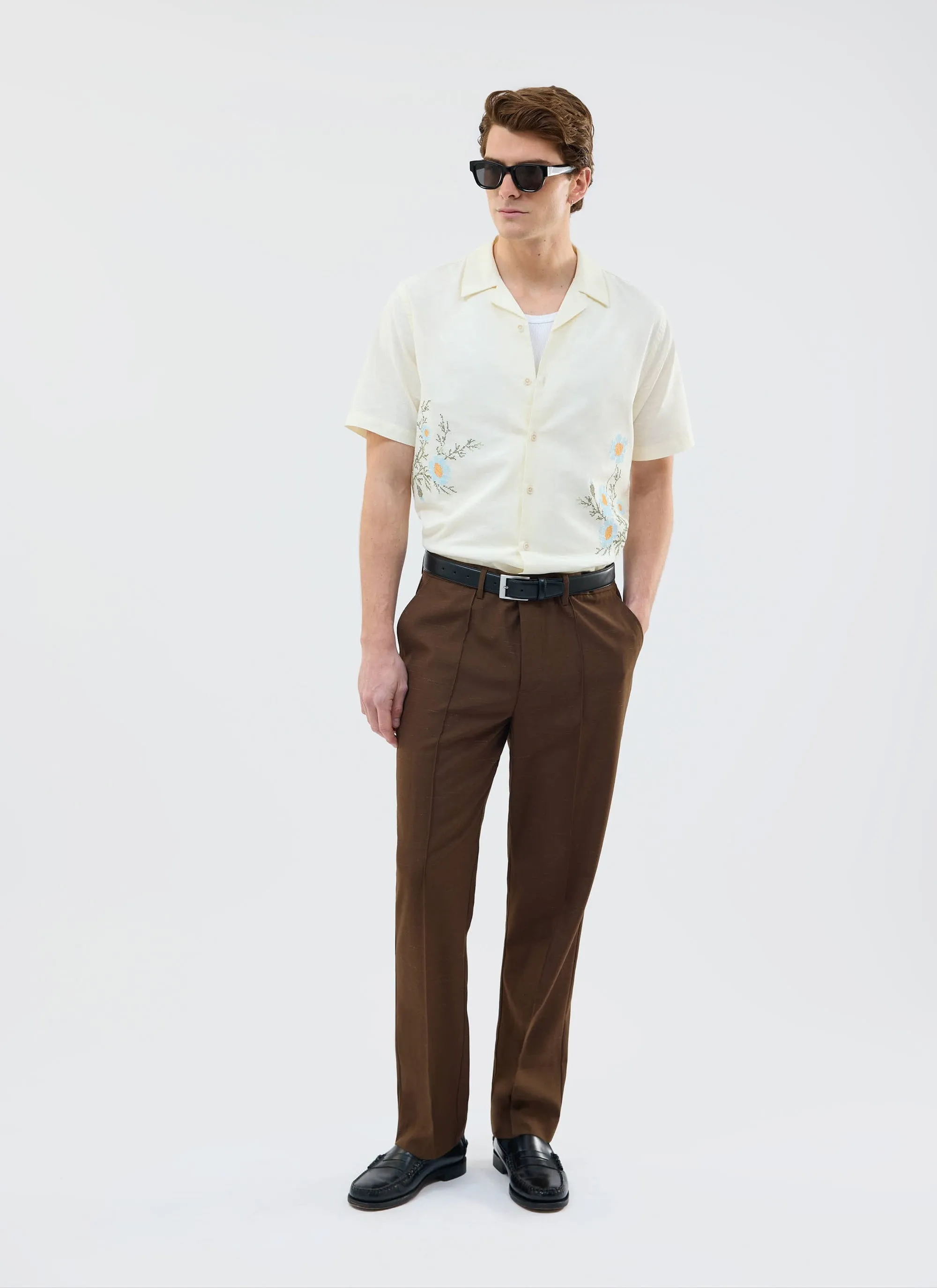 Cross Stitch Daisy Clerk Shirt | White sold by Percival product image thumbnail 3