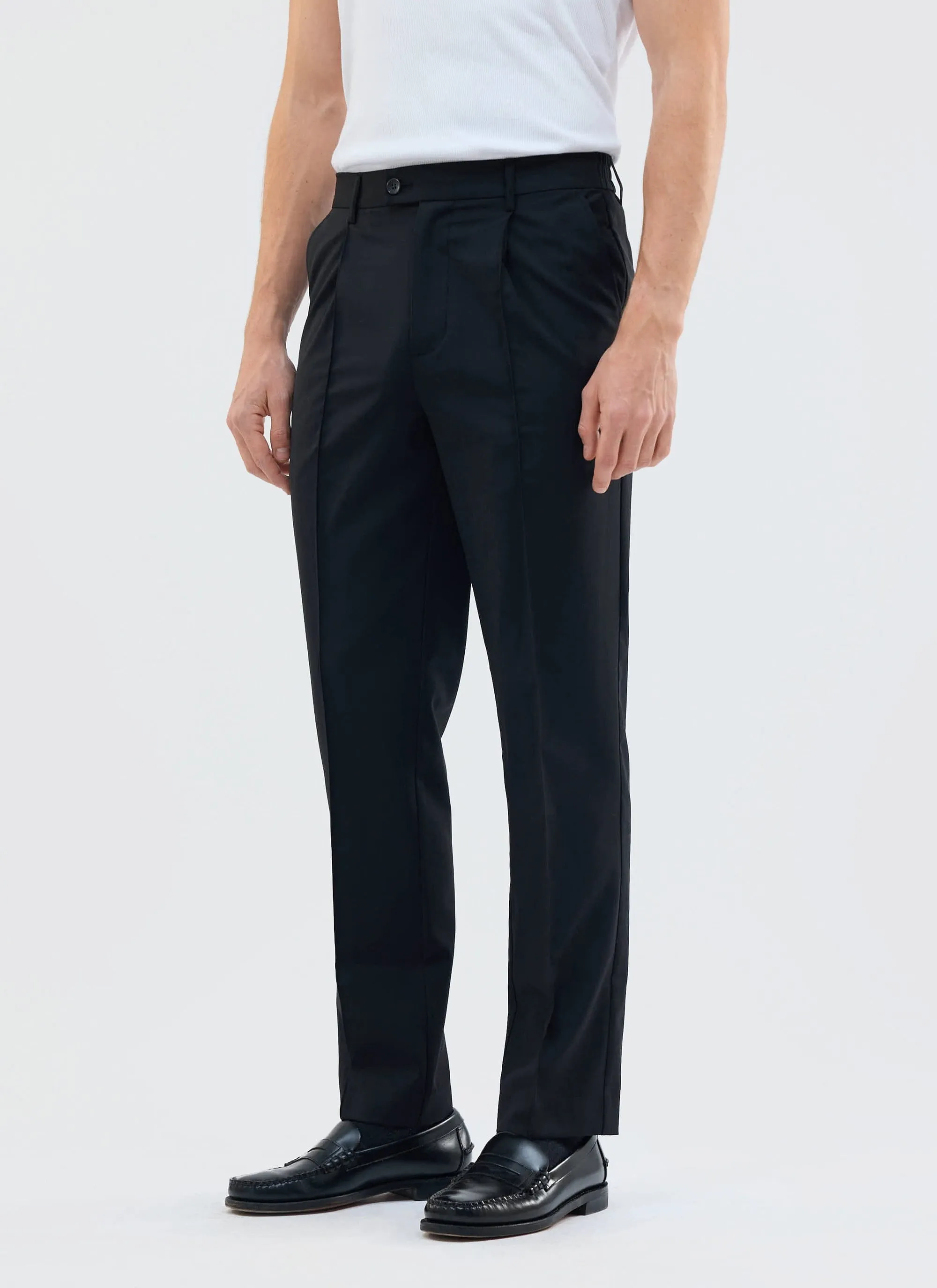 Tailored Elasticated Waist Trousers | Cotton | Black sold by Percival product image thumbnail 3
