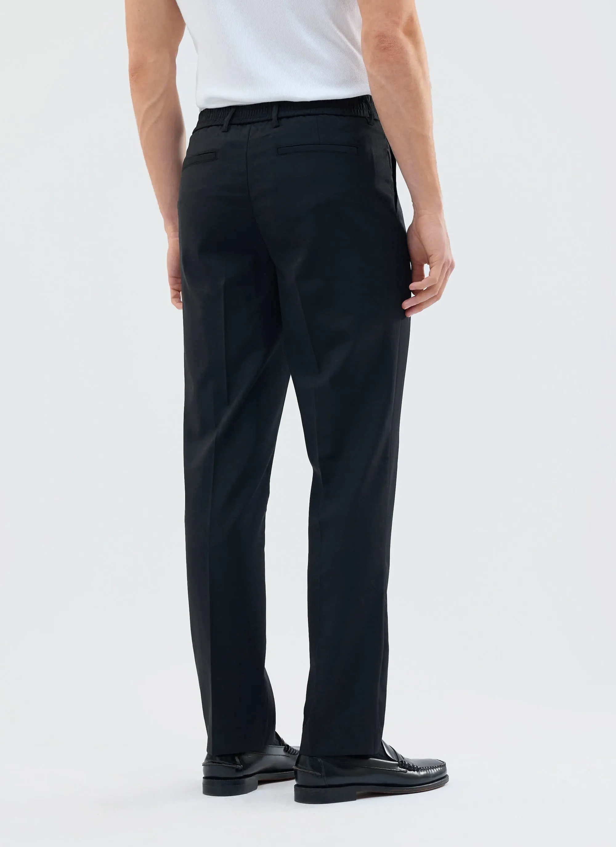 Tailored Elasticated Waist Trousers | Cotton | Black sold by Percival product image thumbnail 4