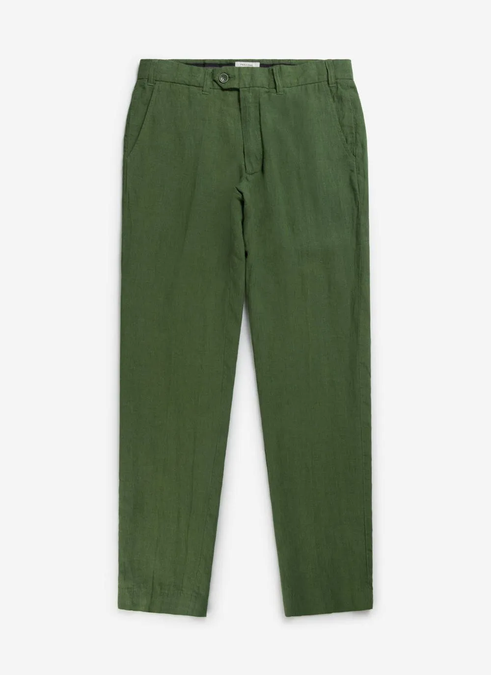 Tailored Linen Trousers | Sage sold by Percival