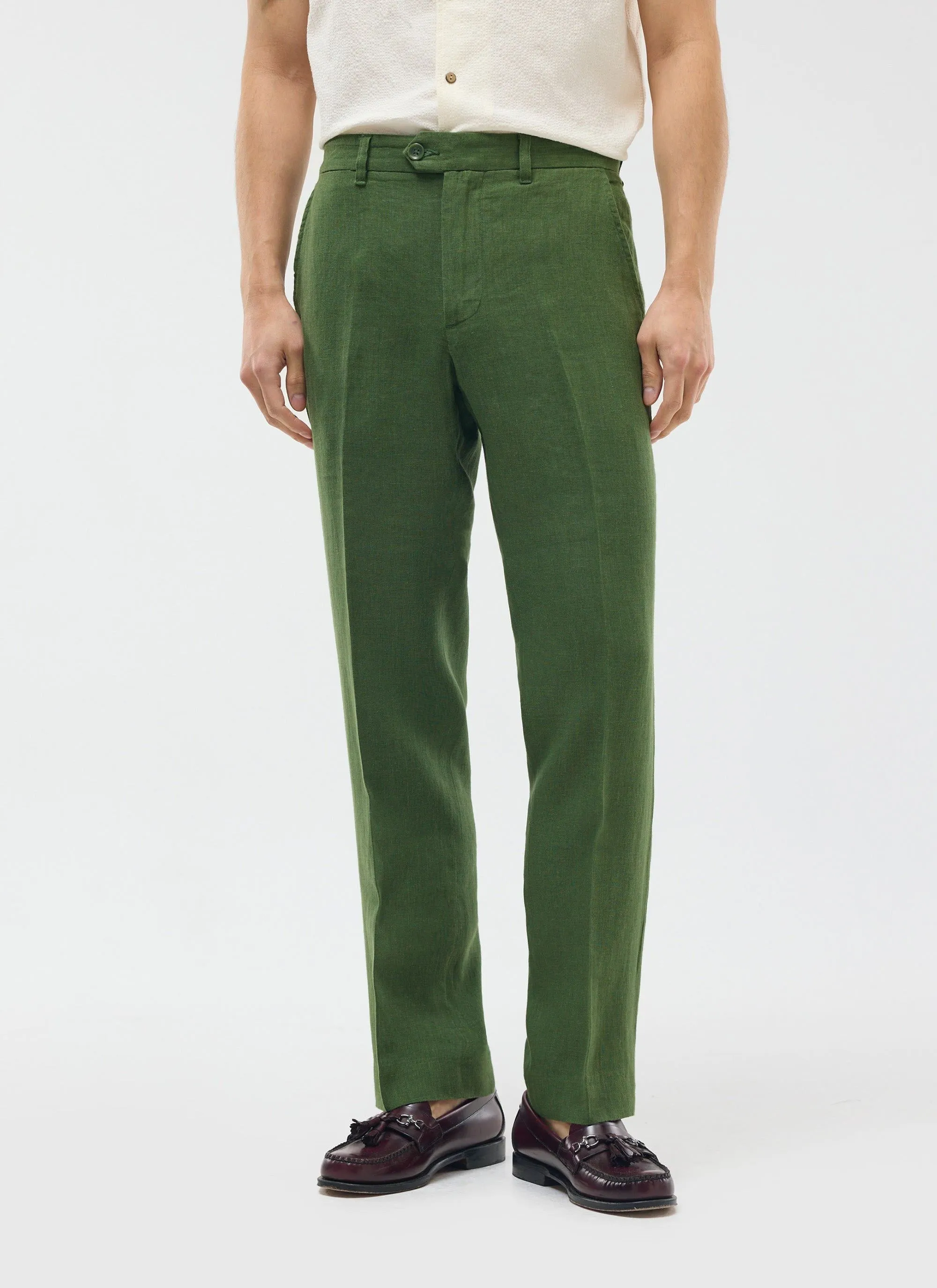 Tailored Linen Trousers | Sage sold by Percival product image thumbnail 5