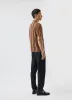 Knitted Cotton Stripe Short Sleeve Shirt | Rust sold by Percival