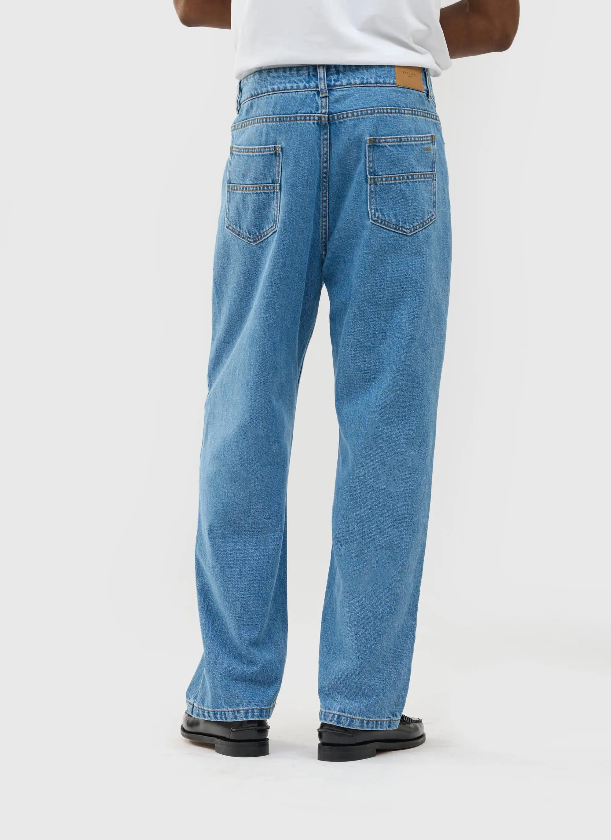 Wide Leg Denim Jeans | Light Wash Blue sold by Percival product image thumbnail 5