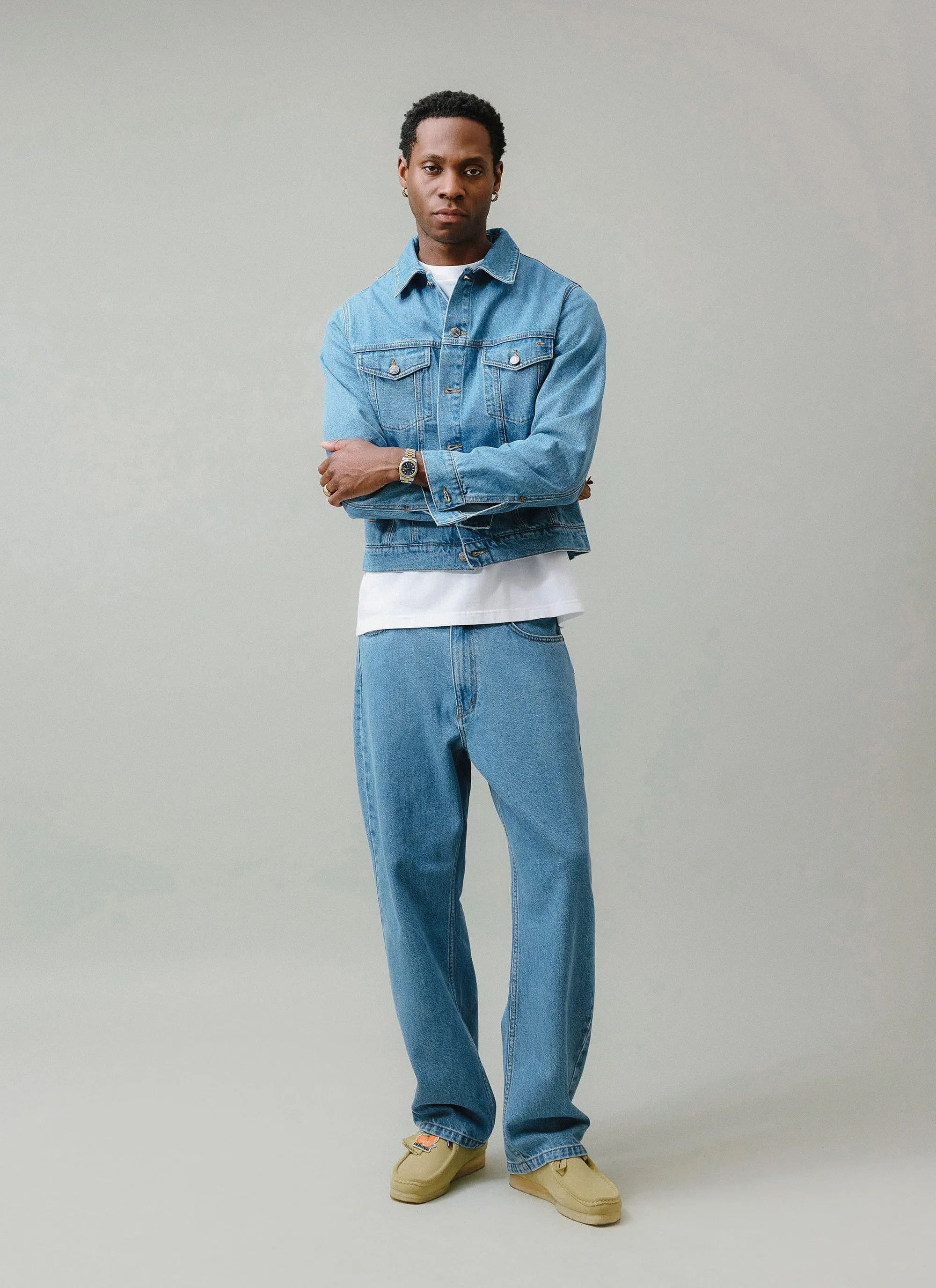 Wide Leg Denim Jeans | Light Wash Blue sold by Percival product image thumbnail 2