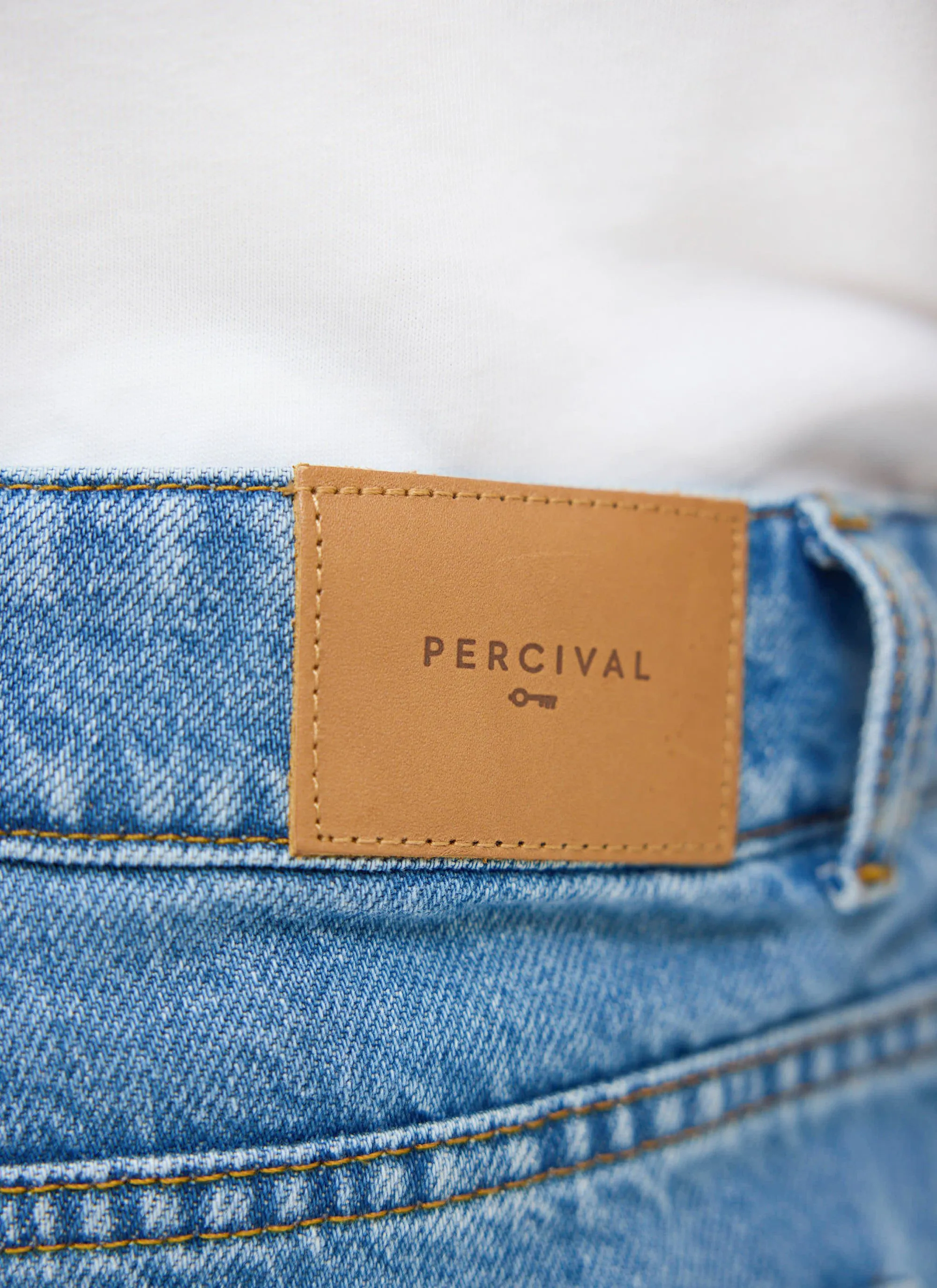 Wide Leg Denim Jeans | Light Wash Blue sold by Percival product image thumbnail 4