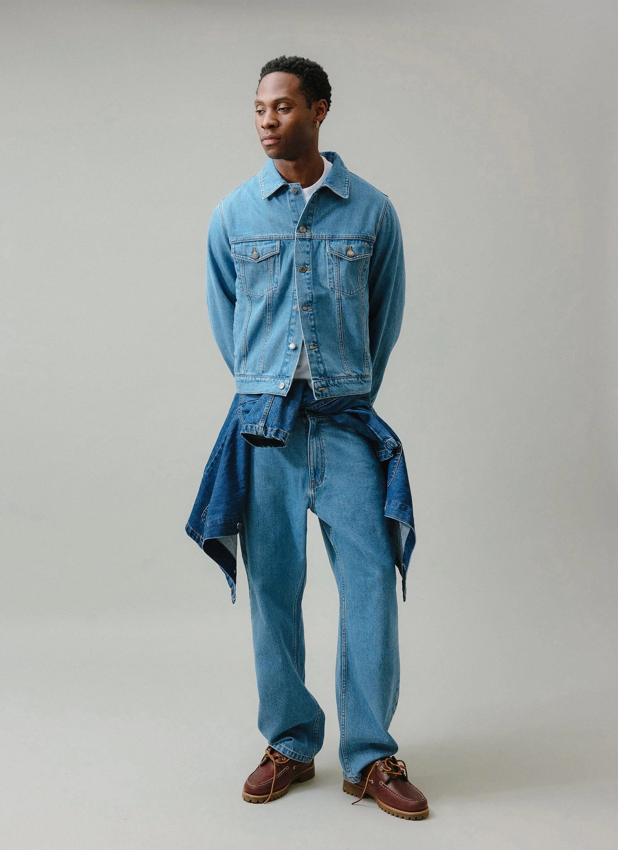 Western Trucker Jacket | Denim | Light Wash Blue sold by Percival product image thumbnail 4