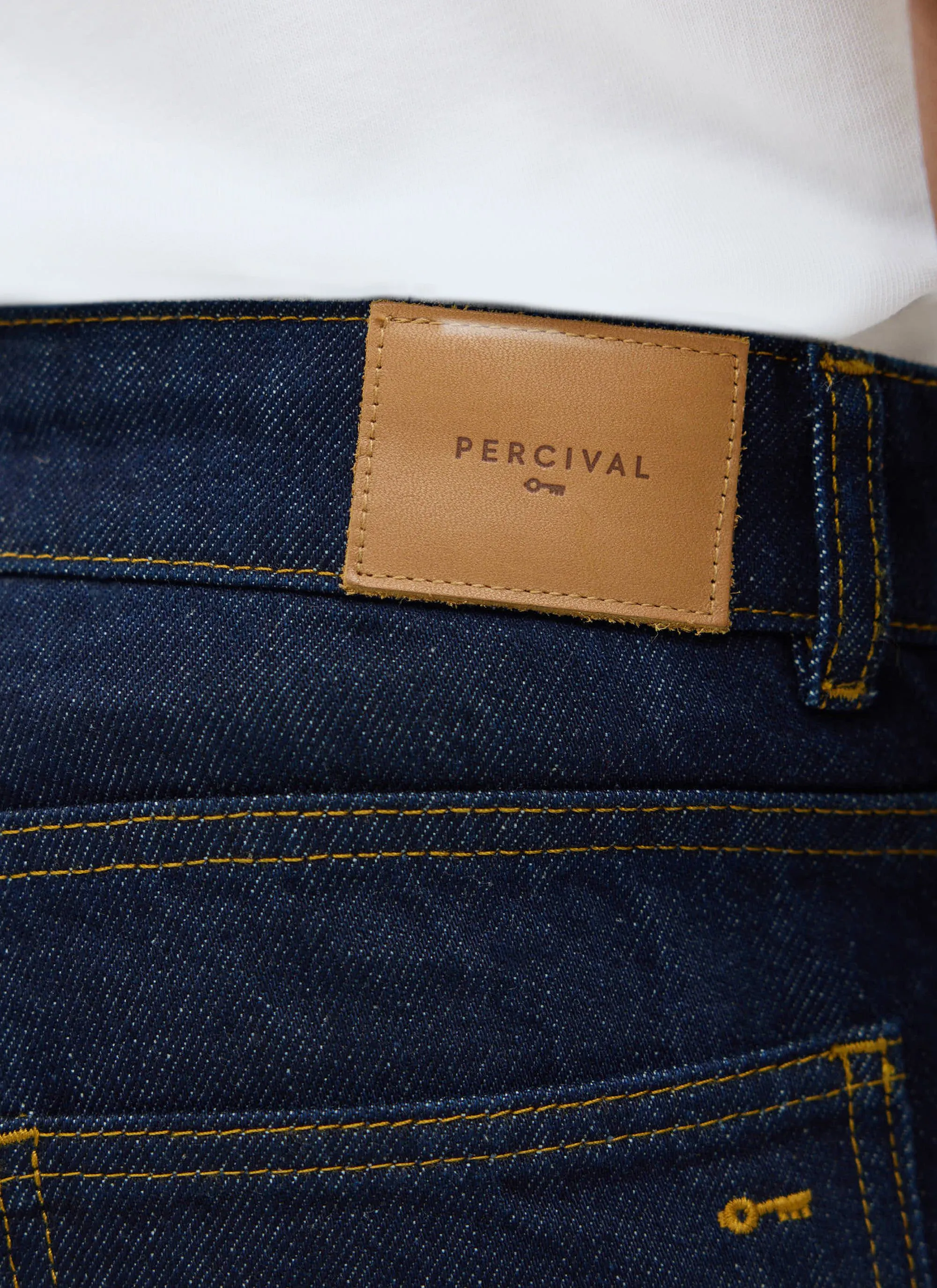 Straight Leg Denim Jeans | Cotton | Dark Indigo sold by Percival product image thumbnail 5