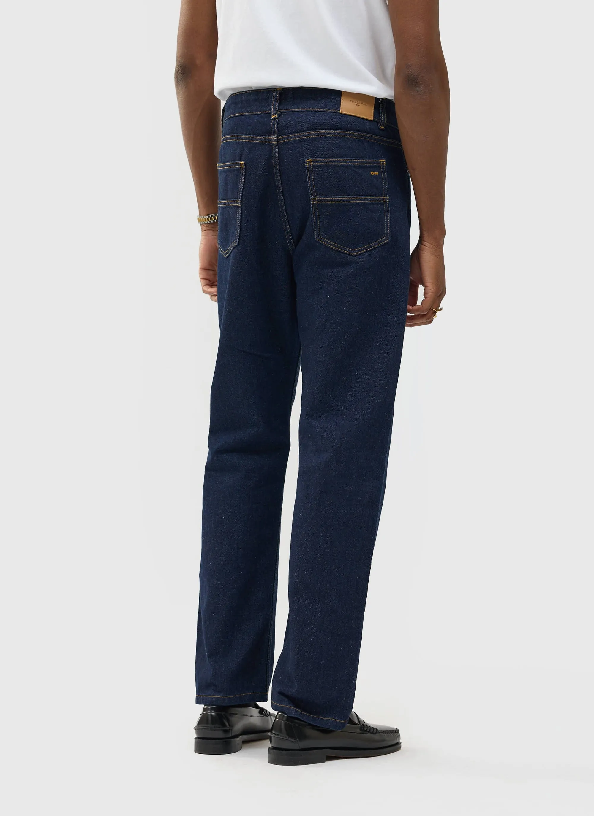 Straight Leg Denim Jeans | Cotton | Dark Indigo sold by Percival product image thumbnail 4
