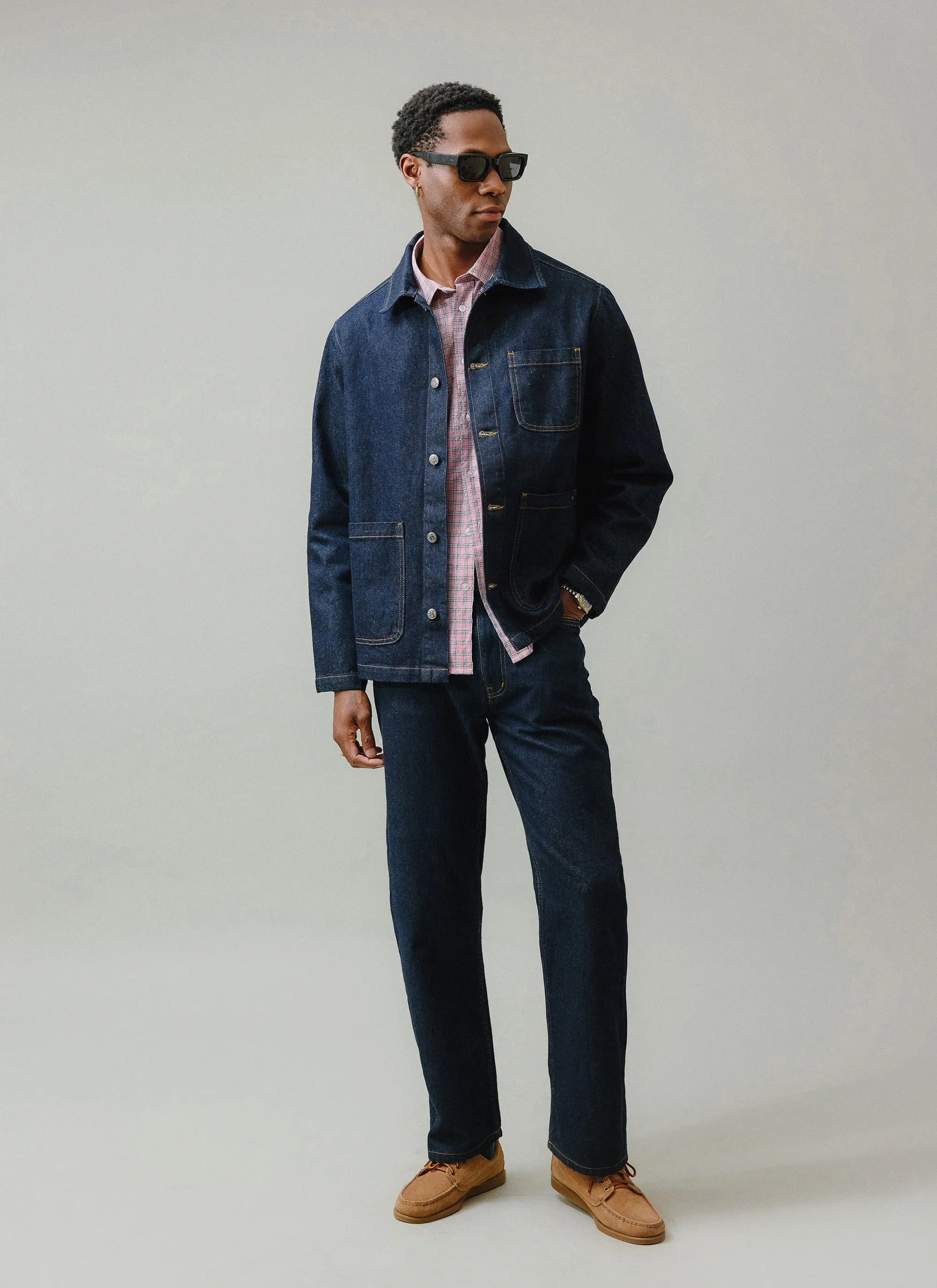 Straight Leg Denim Jeans | Cotton | Dark Indigo sold by Percival product image thumbnail 2