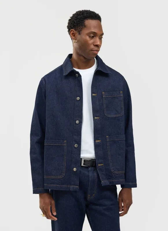 Gove Chore Jacket | Denim | Dark Indigo sold by Percival