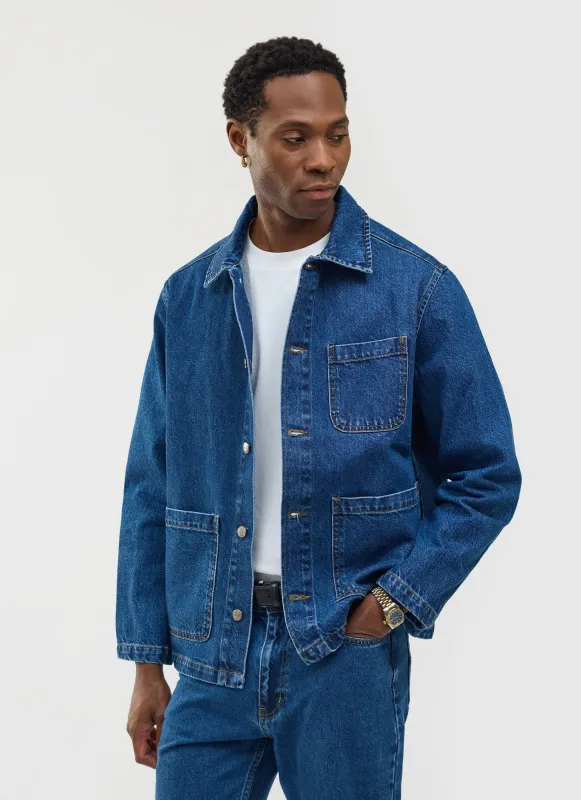 Gove Chore Jacket | Denim | Mid Wash Blue sold by Percival