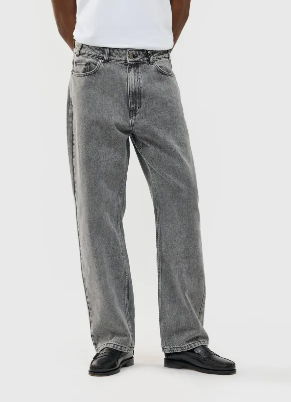 Wide Leg Denim Jeans | Warm Grey Wash sold by Percival