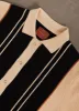 Striped Knitted Shirt | Percival x Ilaria | Black with Cream sold by Percival