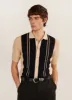Striped Knitted Shirt | Percival x Ilaria | Black with Cream sold by Percival