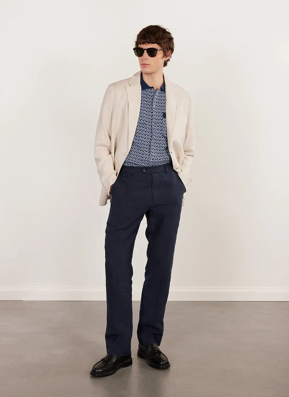 Casa Piccante Shirt | Knitted Cotton | Blue Jacquard sold by Percival product image thumbnail 4