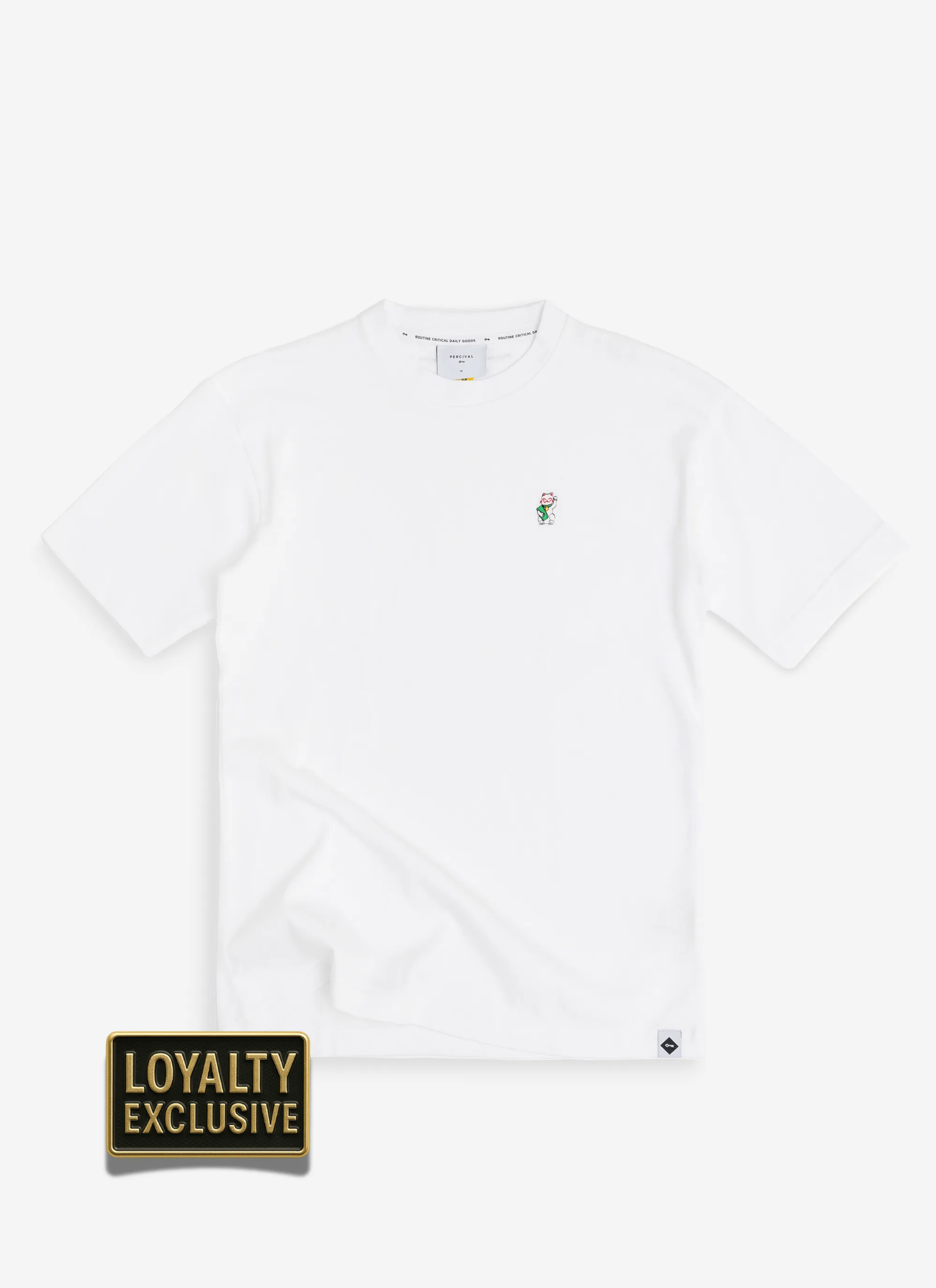 Loyalty T Shirt | Lucky Cat | White sold by Percival